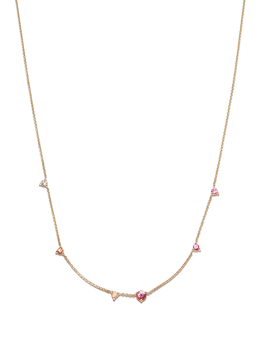14kt yellow gold diamond and tourmaline necklace