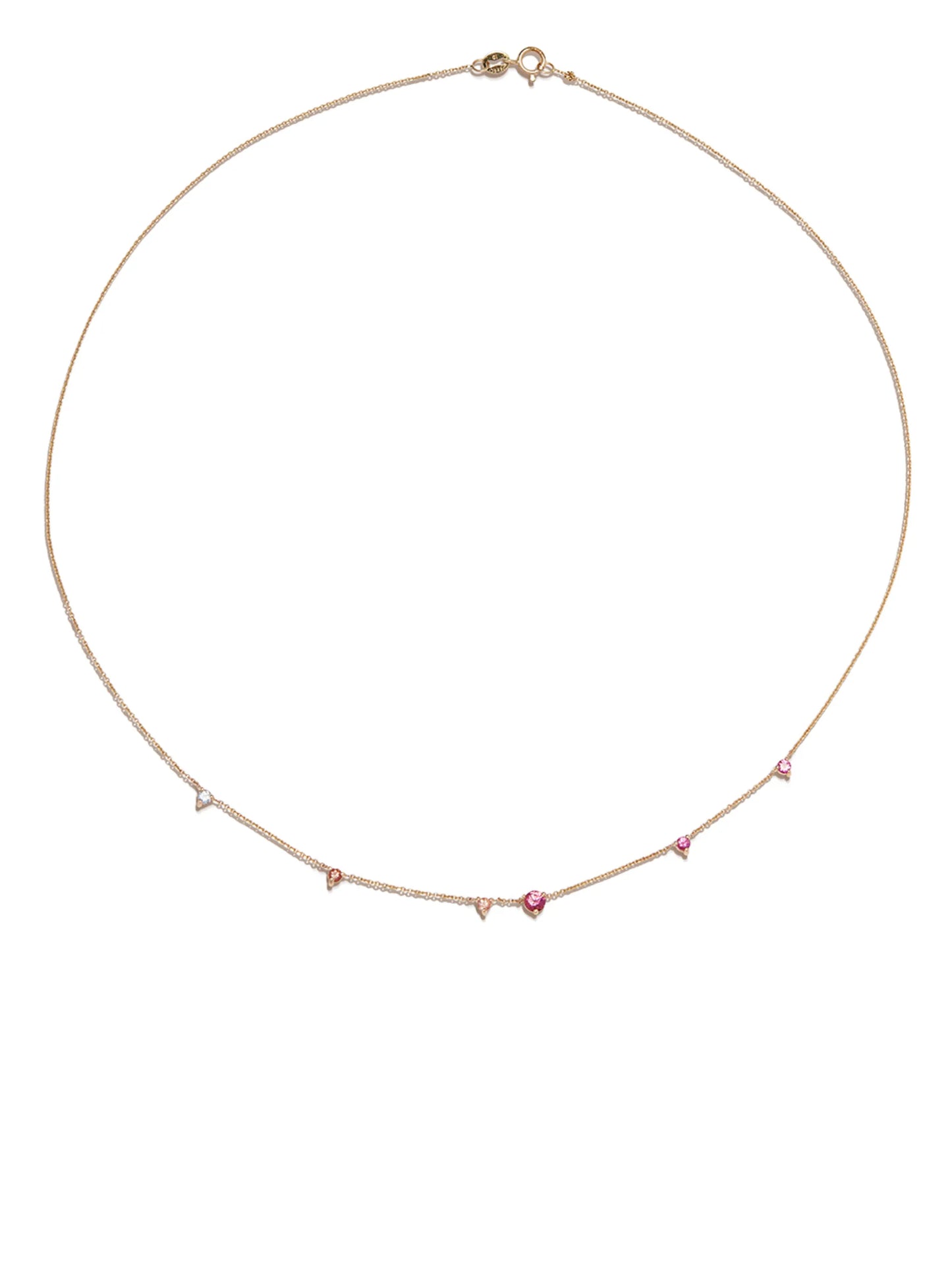 14kt yellow gold diamond and tourmaline necklace