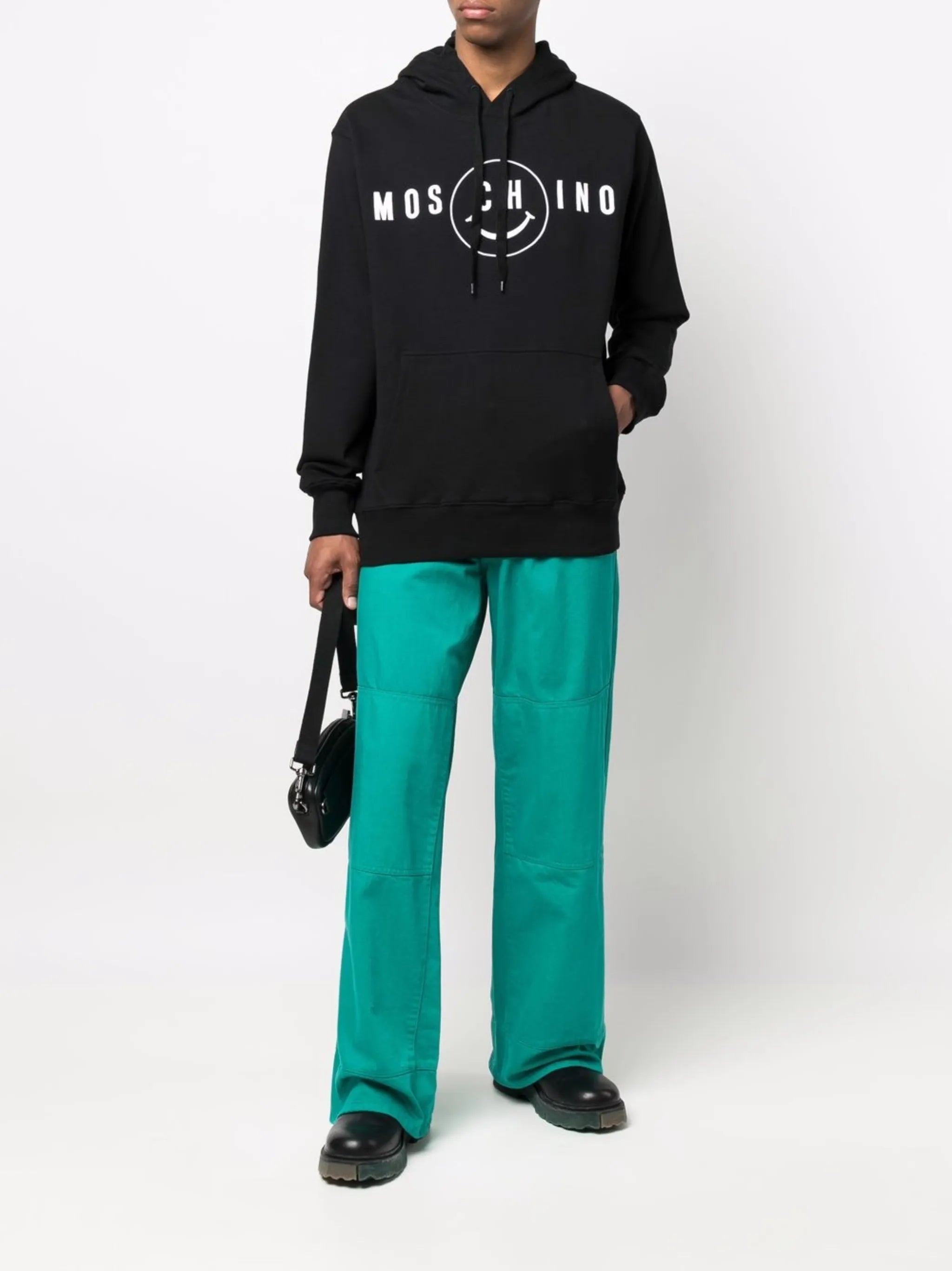 smiley-logo print hoodie