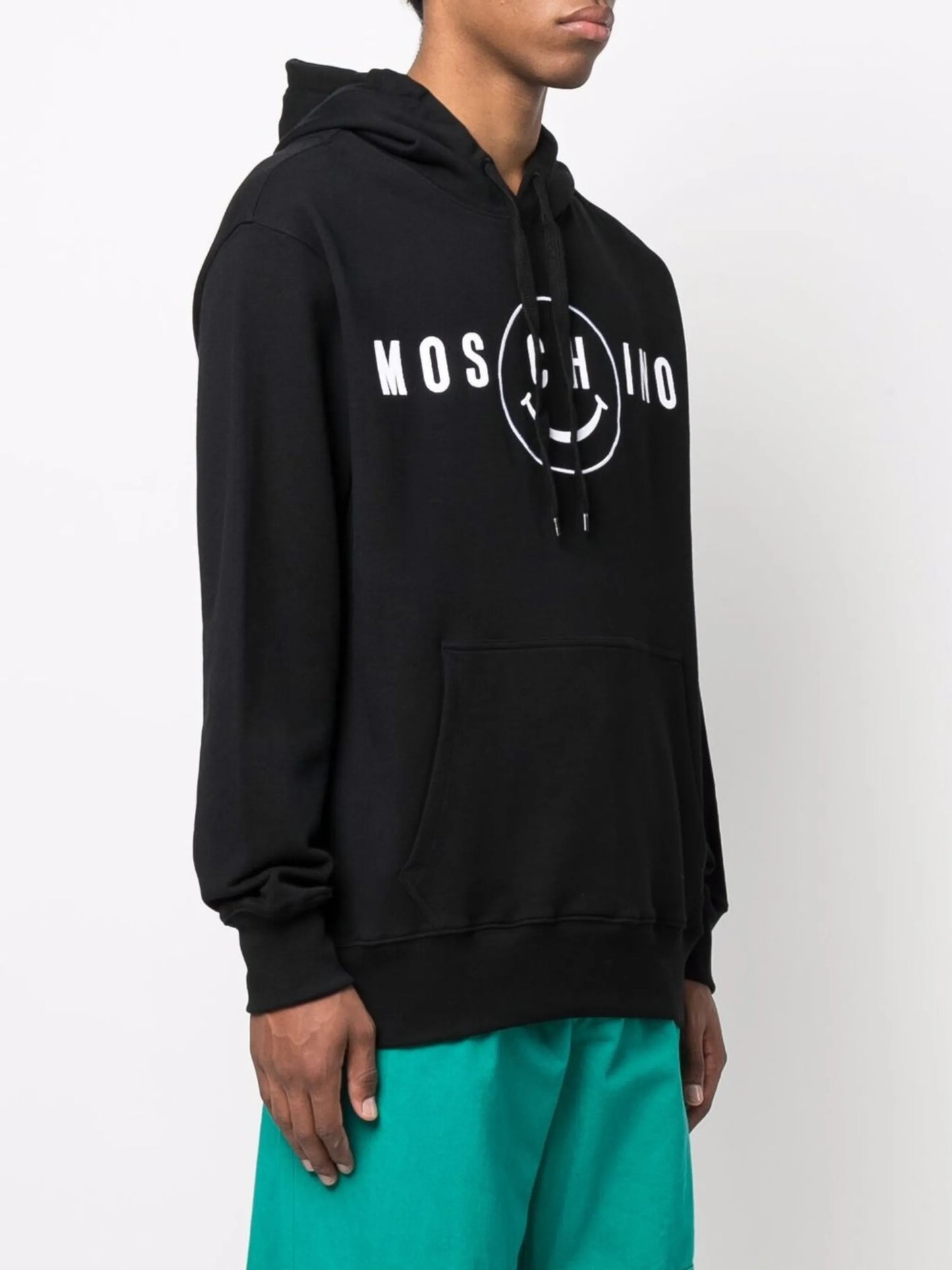 smiley-logo print hoodie