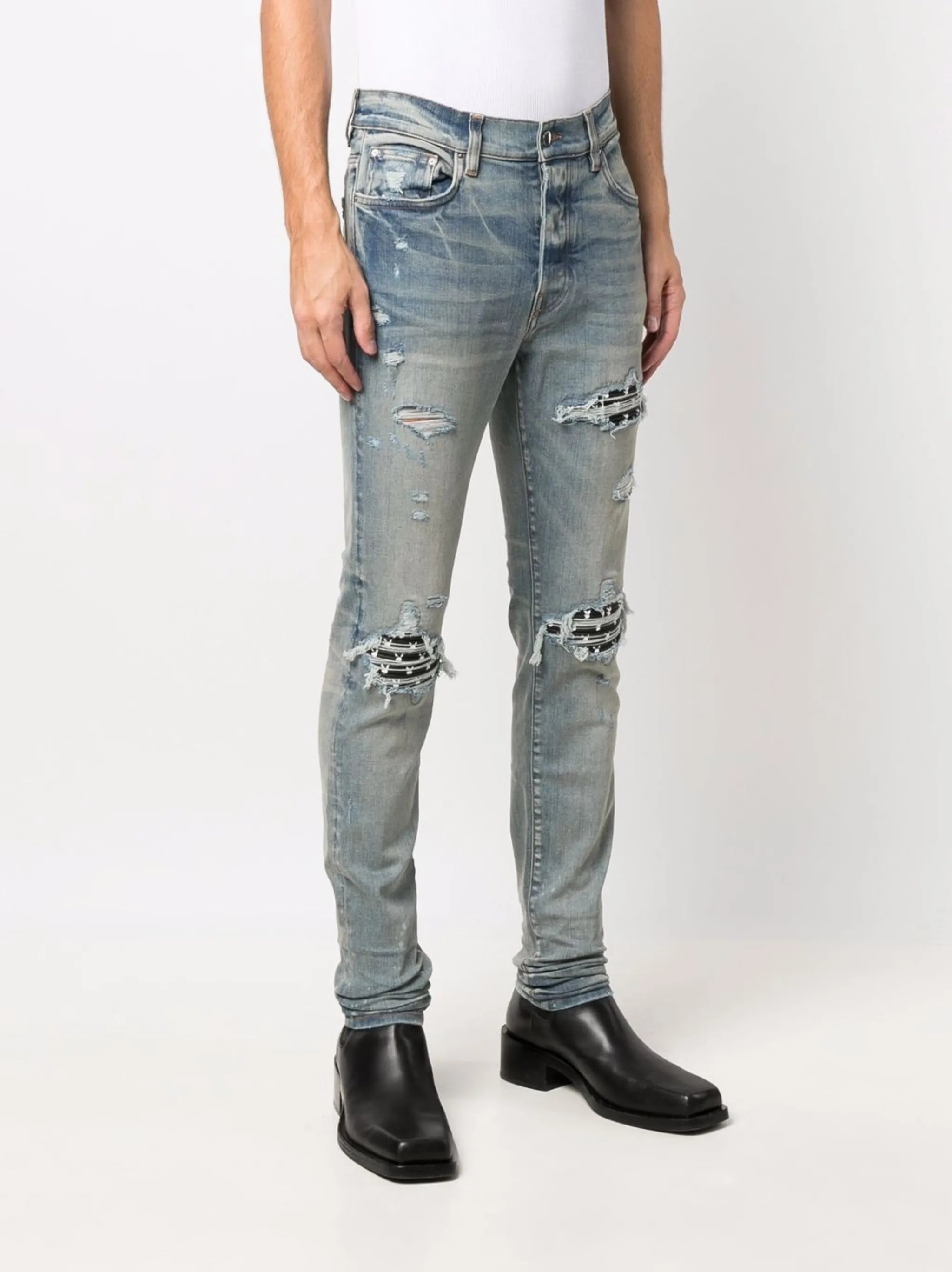 x Playboy ripped-effect skinny jeans