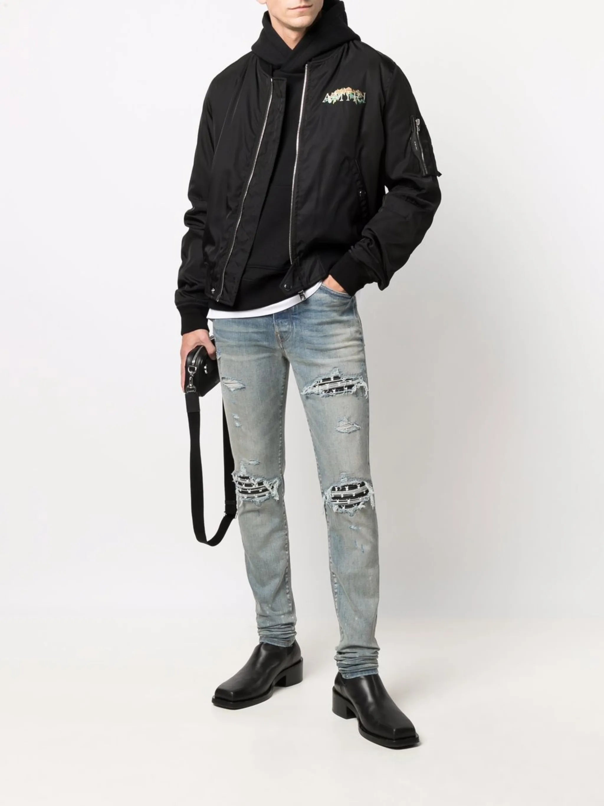 x Playboy ripped-effect skinny jeans