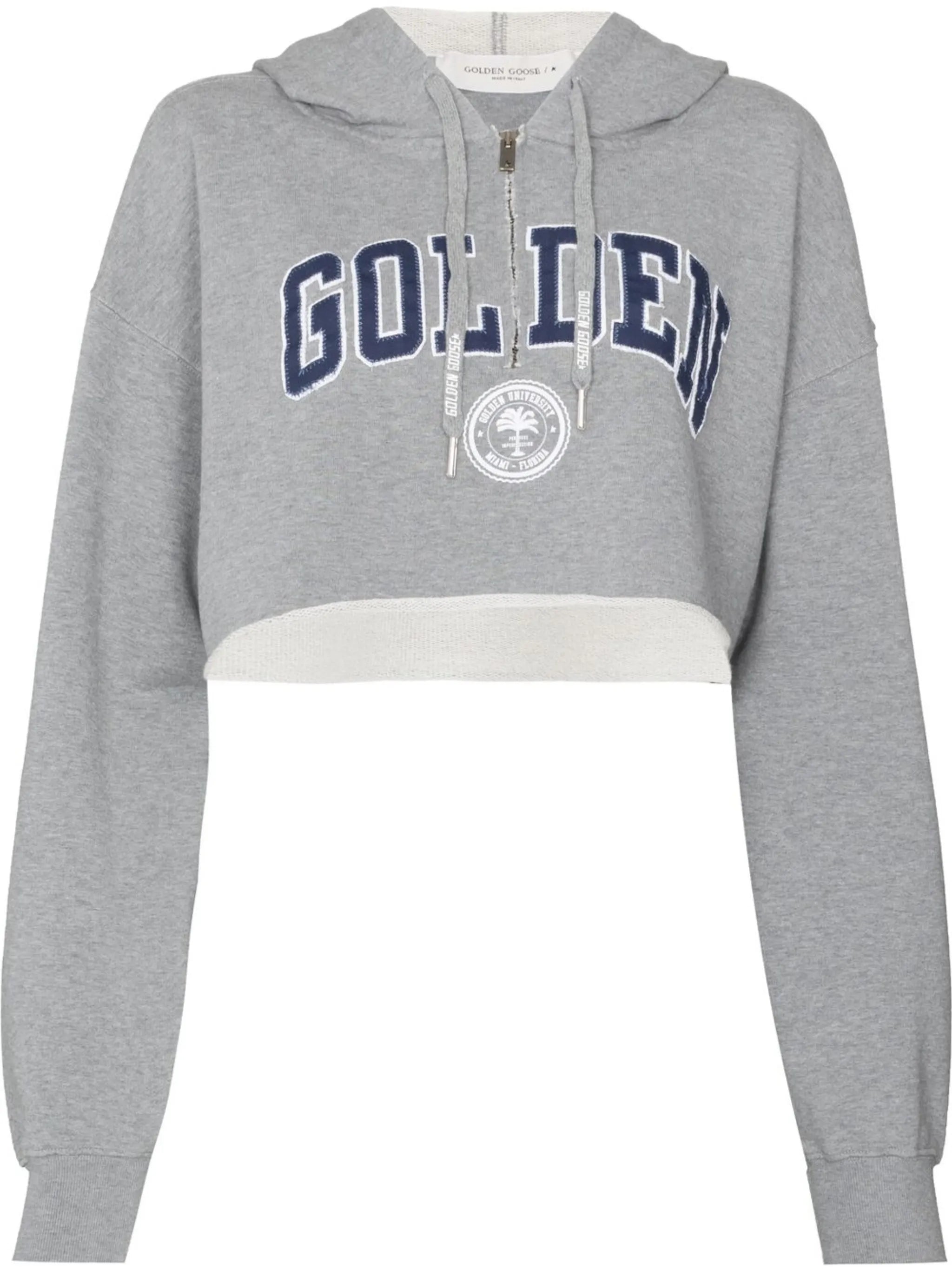 logo-print cropped hoodie