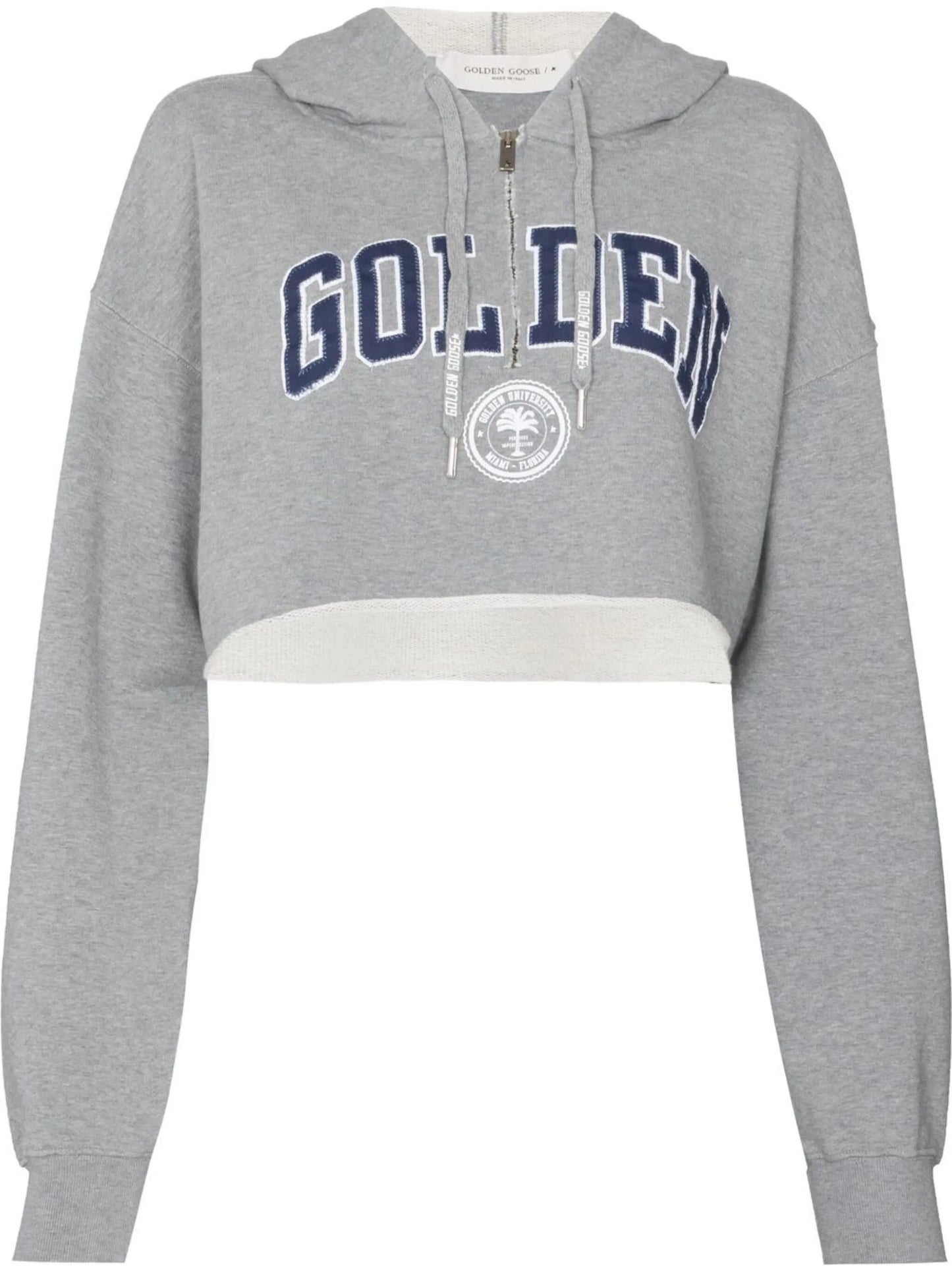 logo-print cropped hoodie