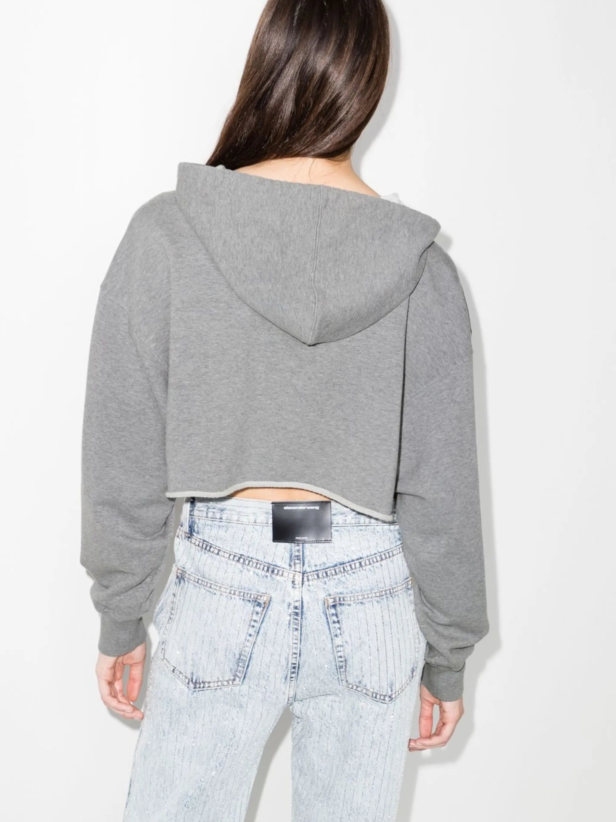 logo-print cropped hoodie