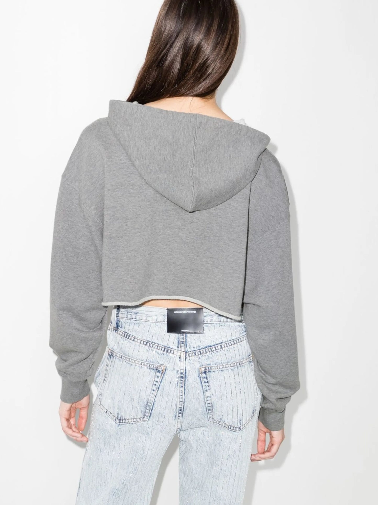 logo-print cropped hoodie