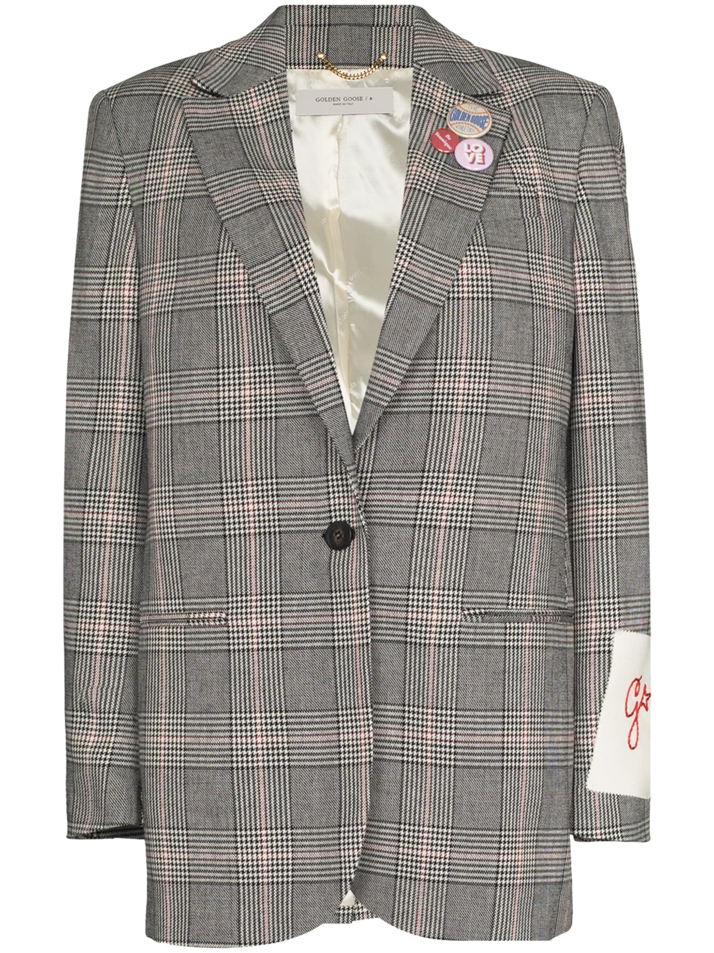 notched-lapel single-breasted blazer
