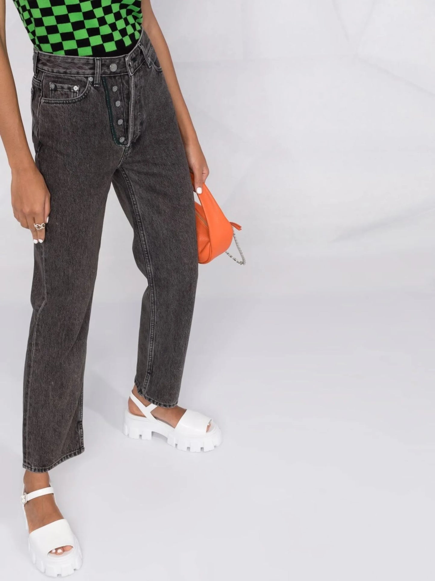 high waisted straight jeans