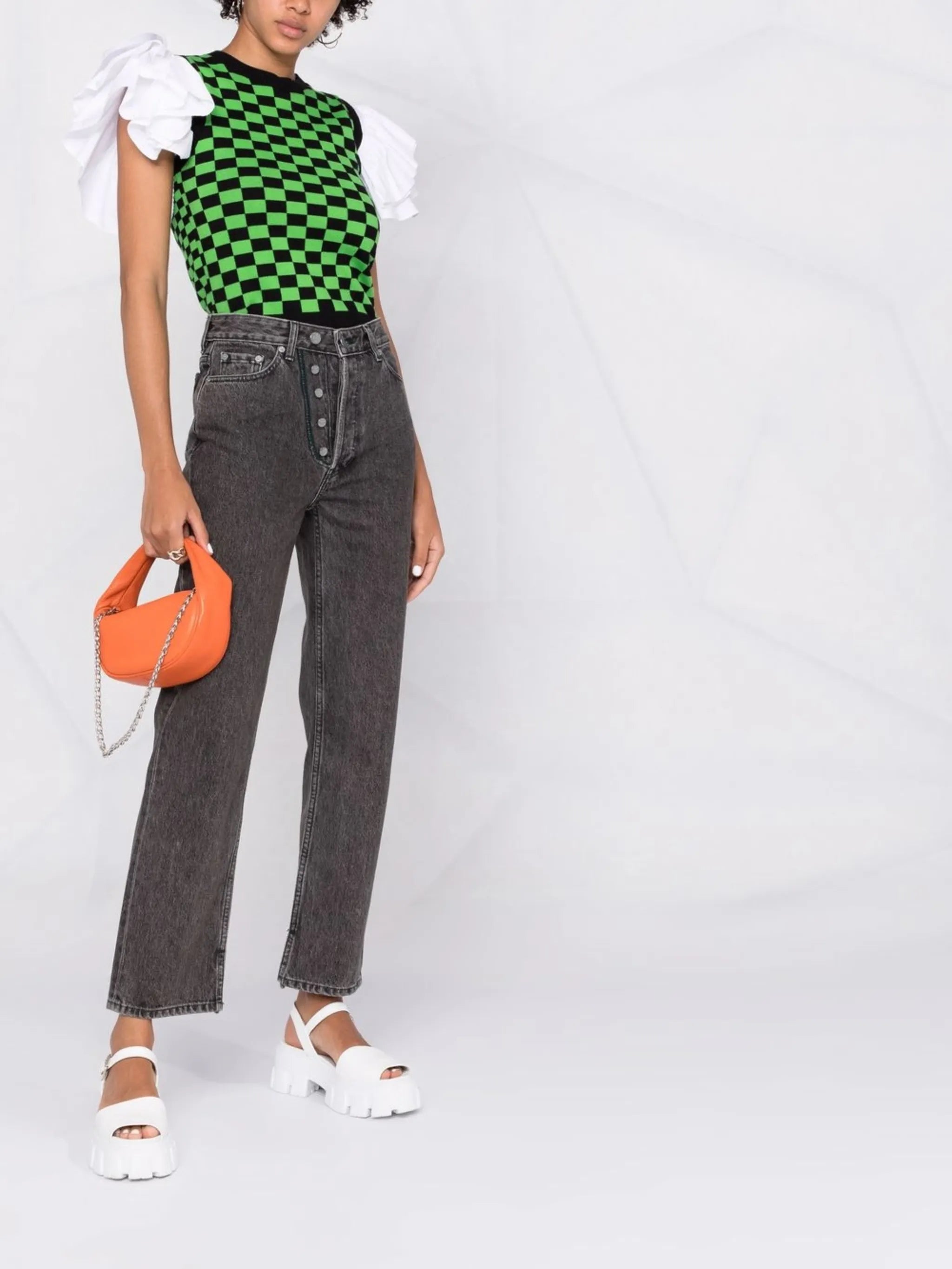 high waisted straight jeans