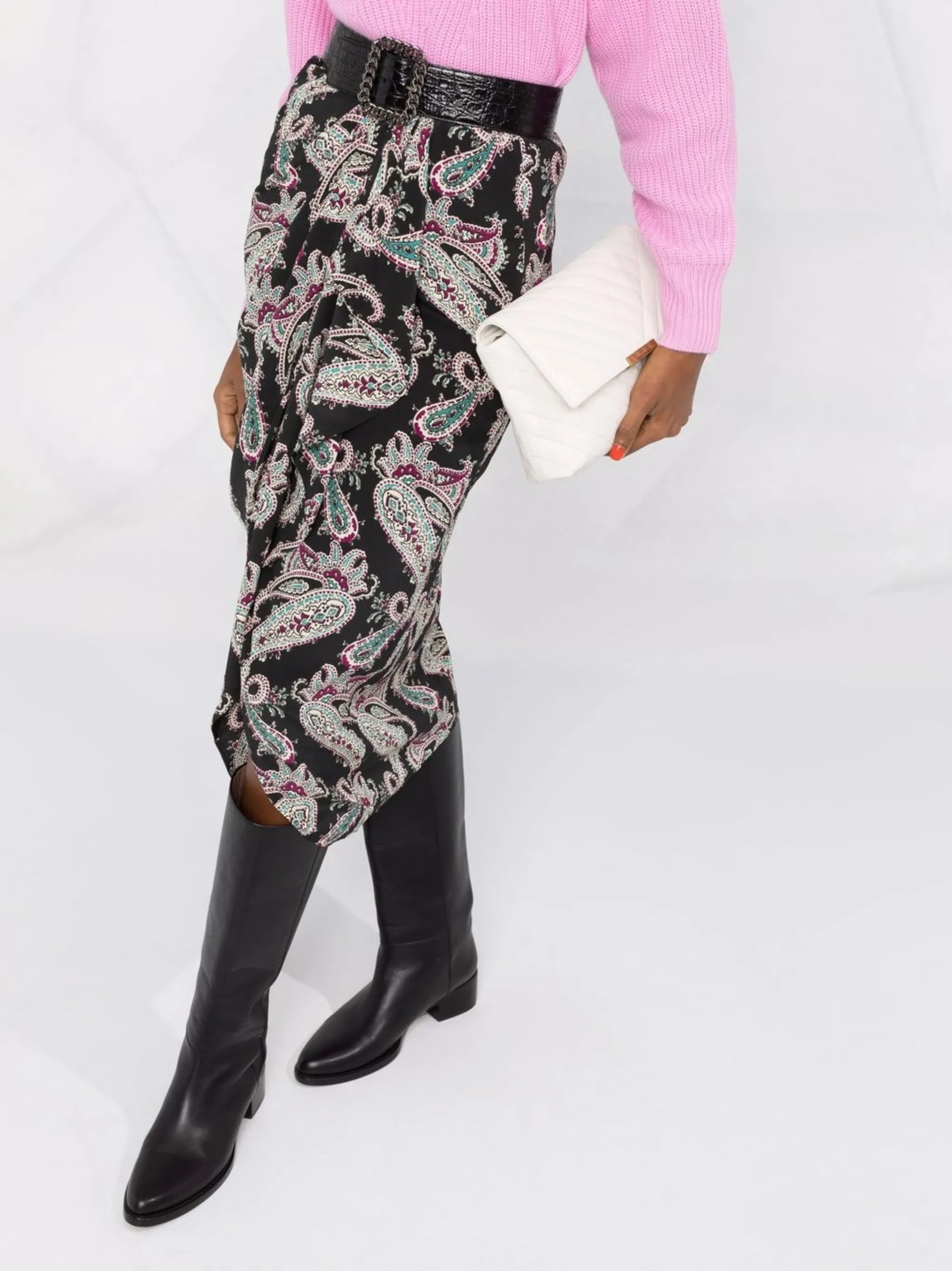 Breetizi draped silk skirt