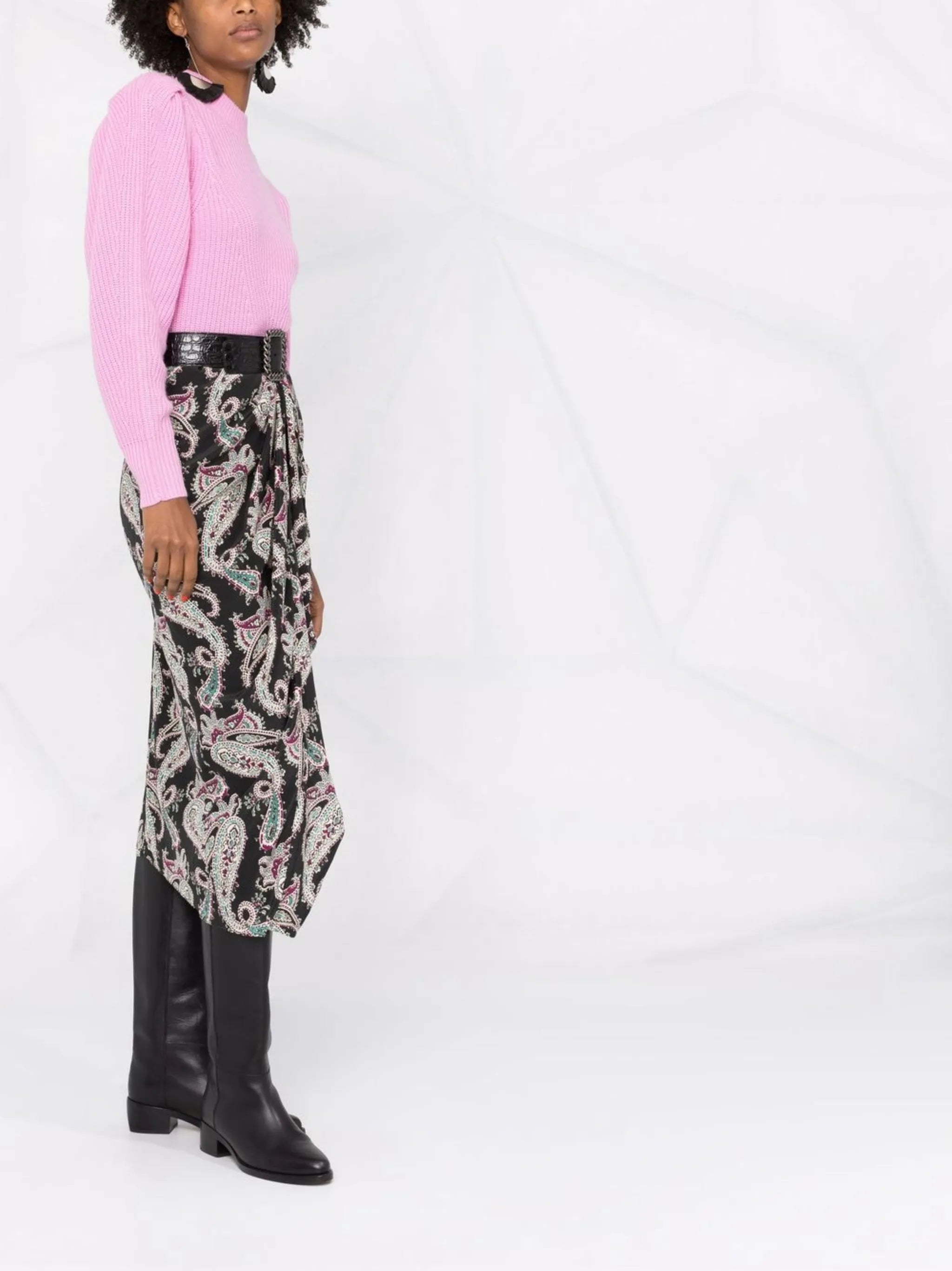 Breetizi draped silk skirt