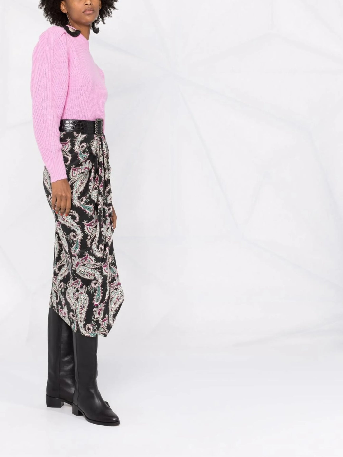 Breetizi draped silk skirt