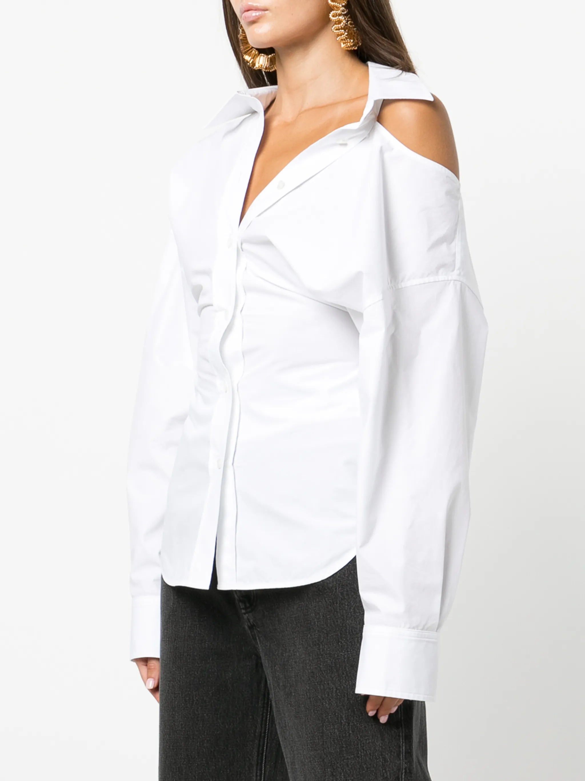 cut-out asymmetric shirt
