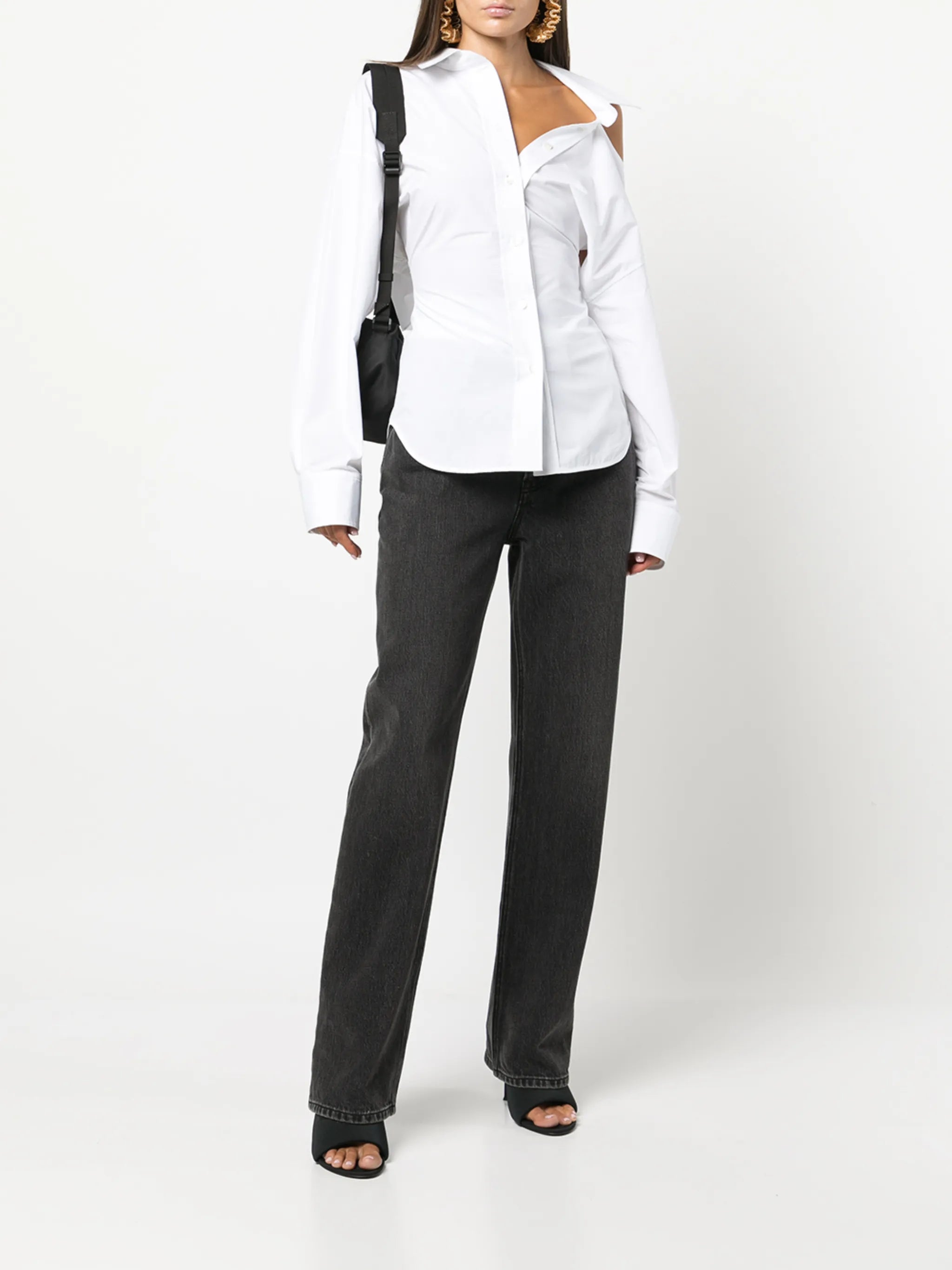 cut-out asymmetric shirt