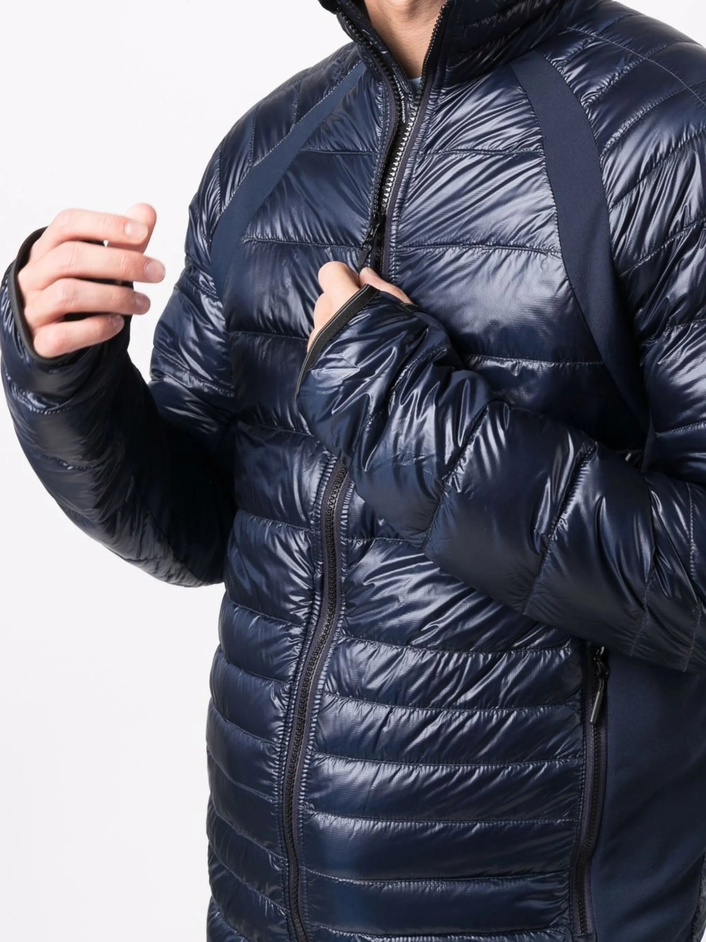 Blue Quilted Zip Fastening Jacket