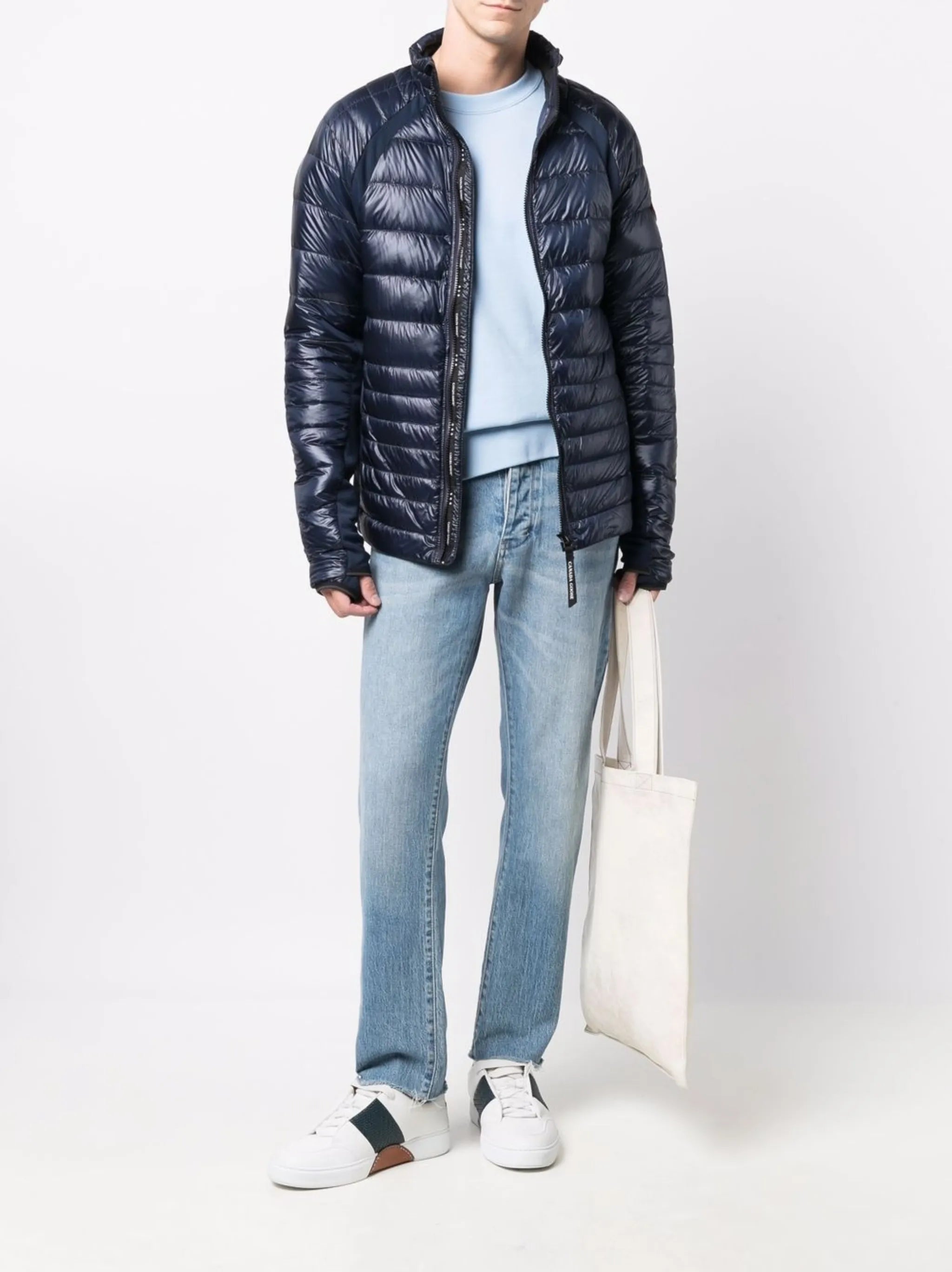Blue Quilted Zip Fastening Jacket