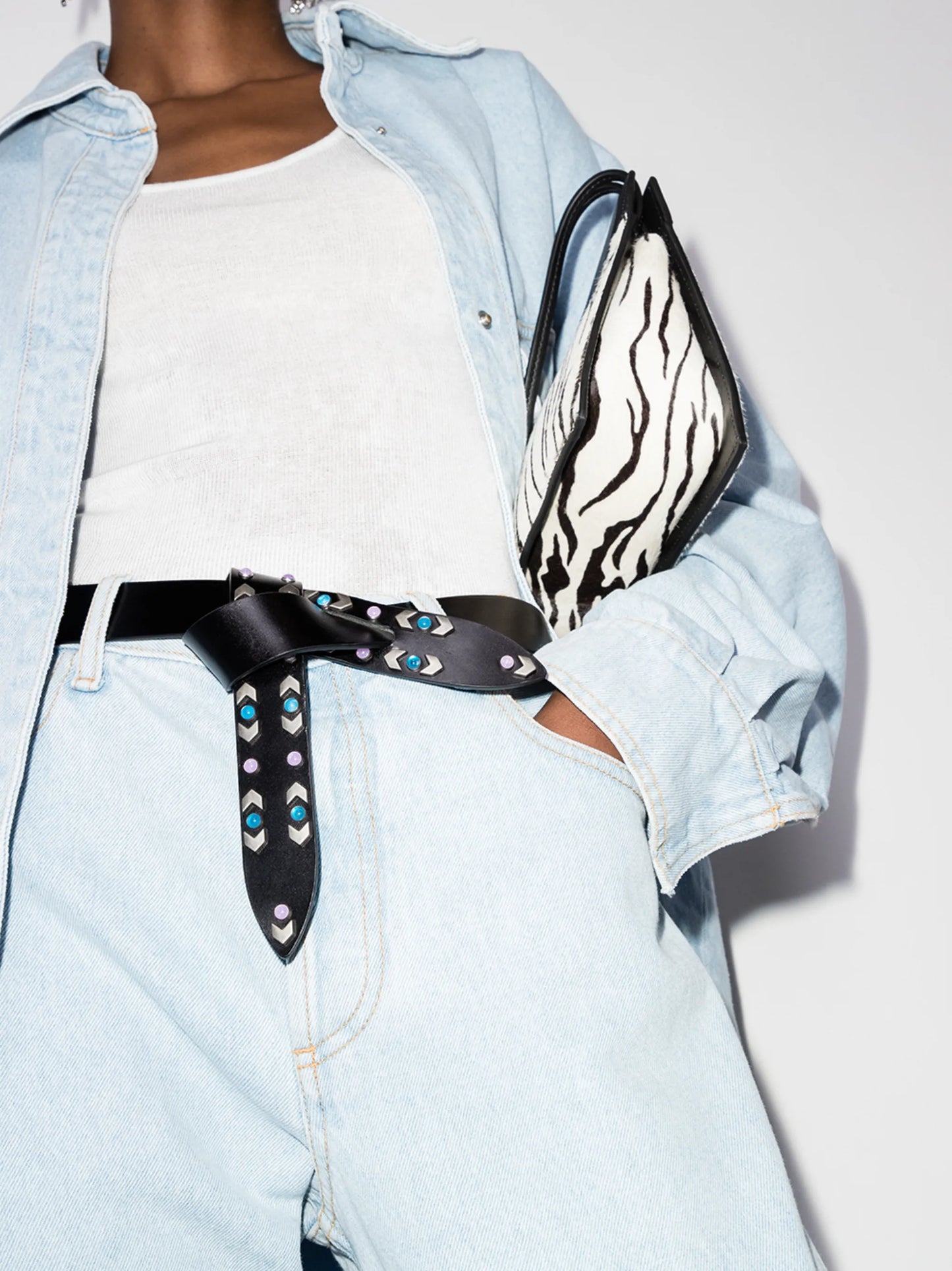 Lecce 3cm studded leather belt