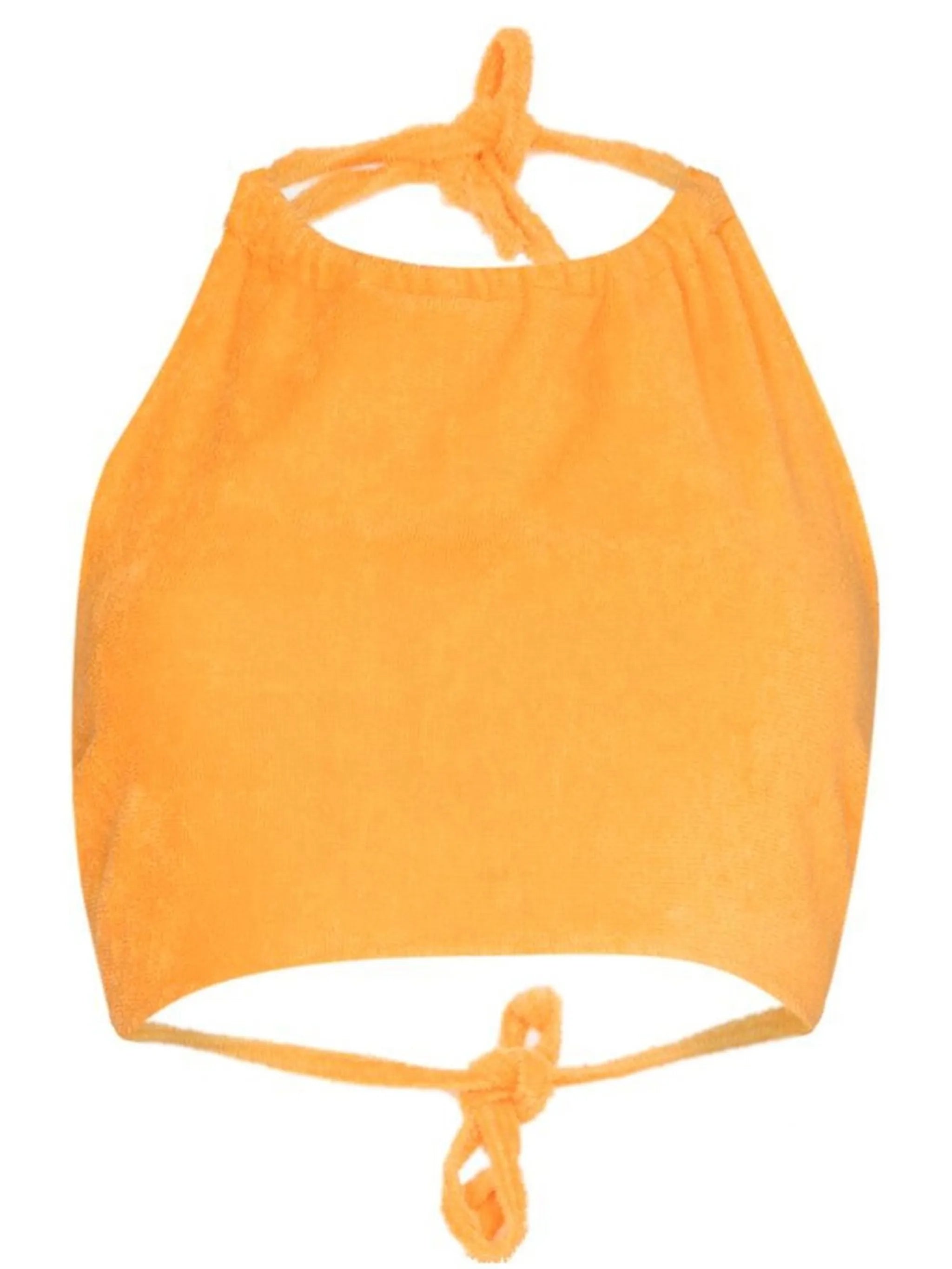 Passo towelling halterneck cropped top
