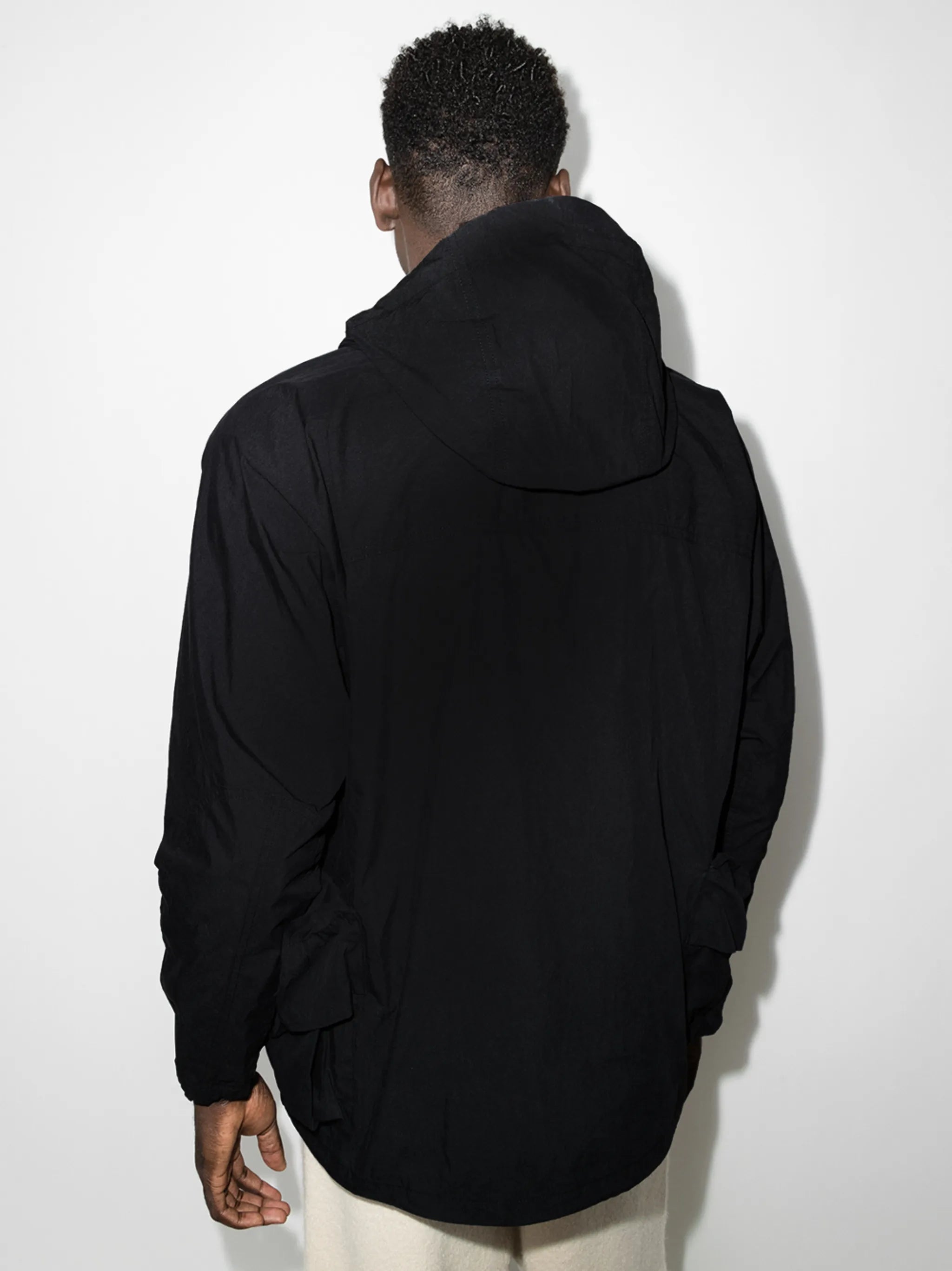 Indigo hooded parka coat