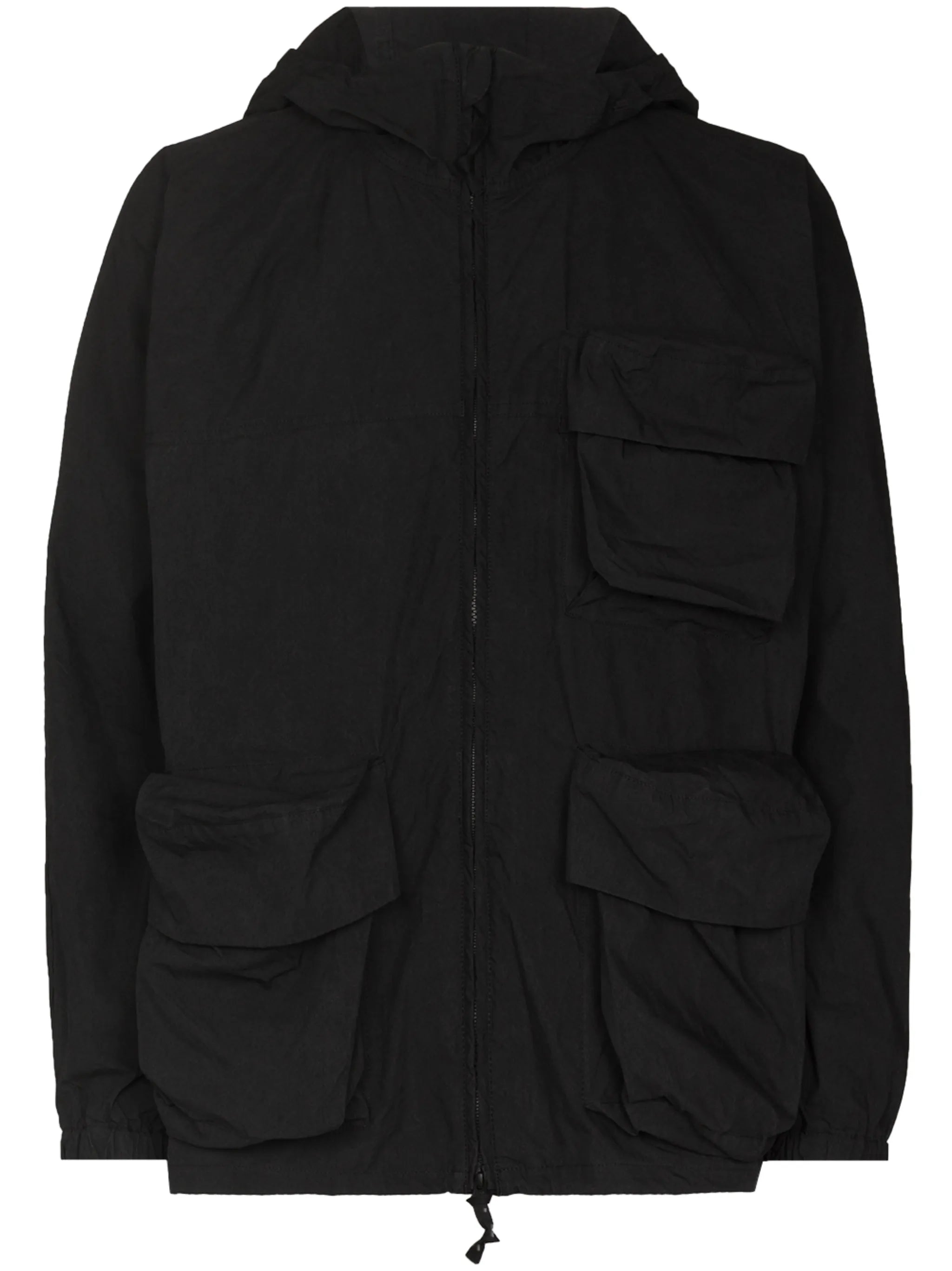 Indigo hooded parka coat