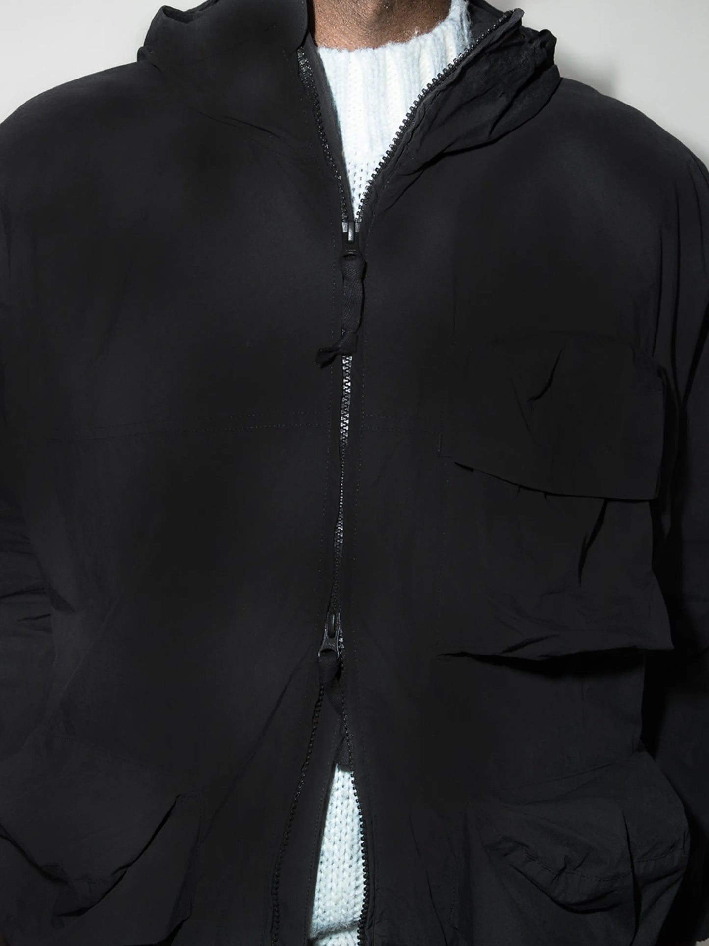 Indigo hooded parka coat