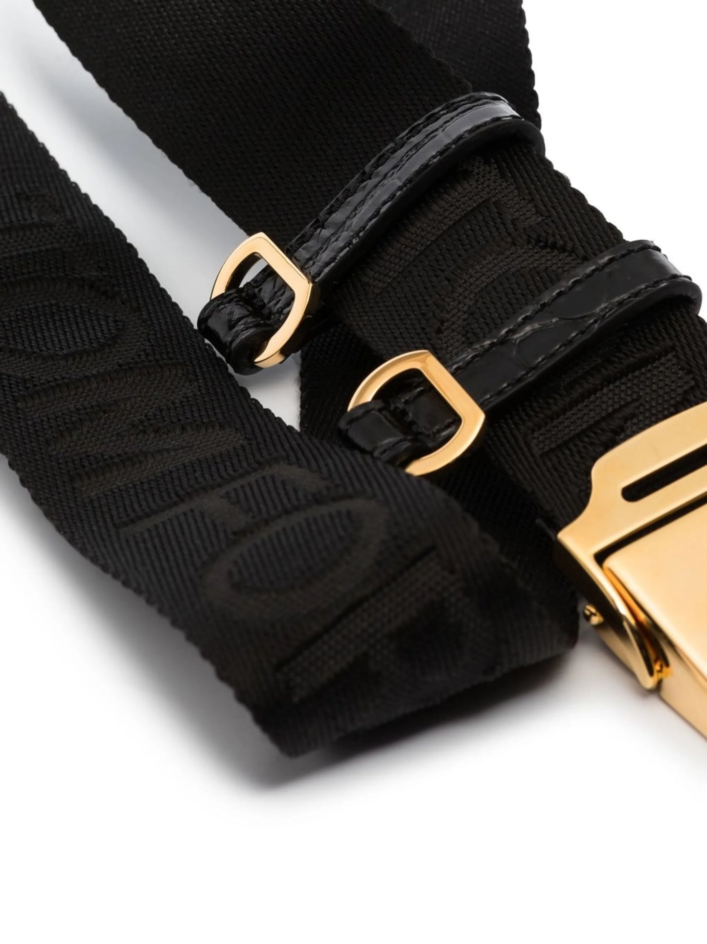 logo-jacquard flap-buckle belt