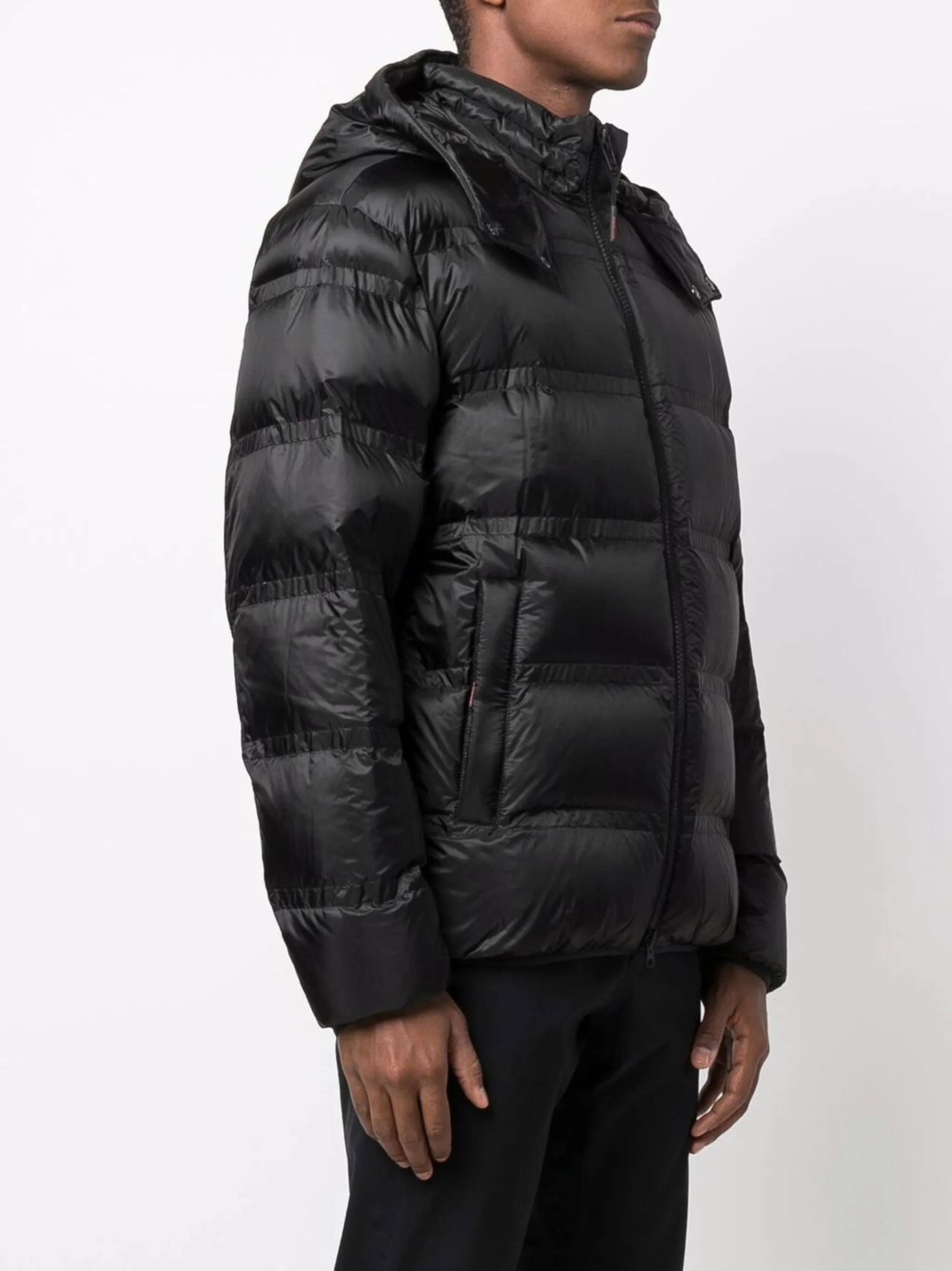 logo-patch feather-down puffer jacket
