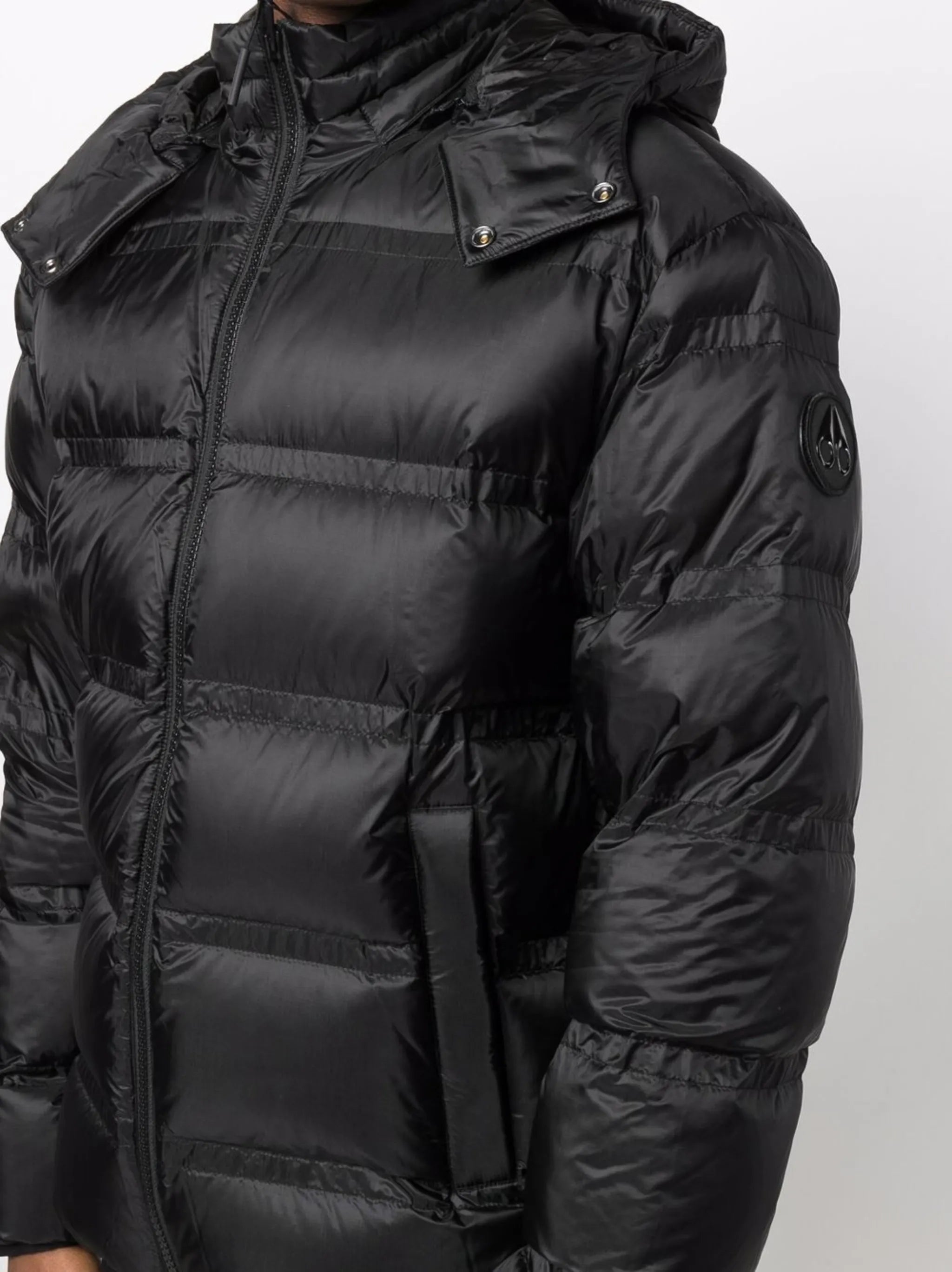 logo-patch feather-down puffer jacket