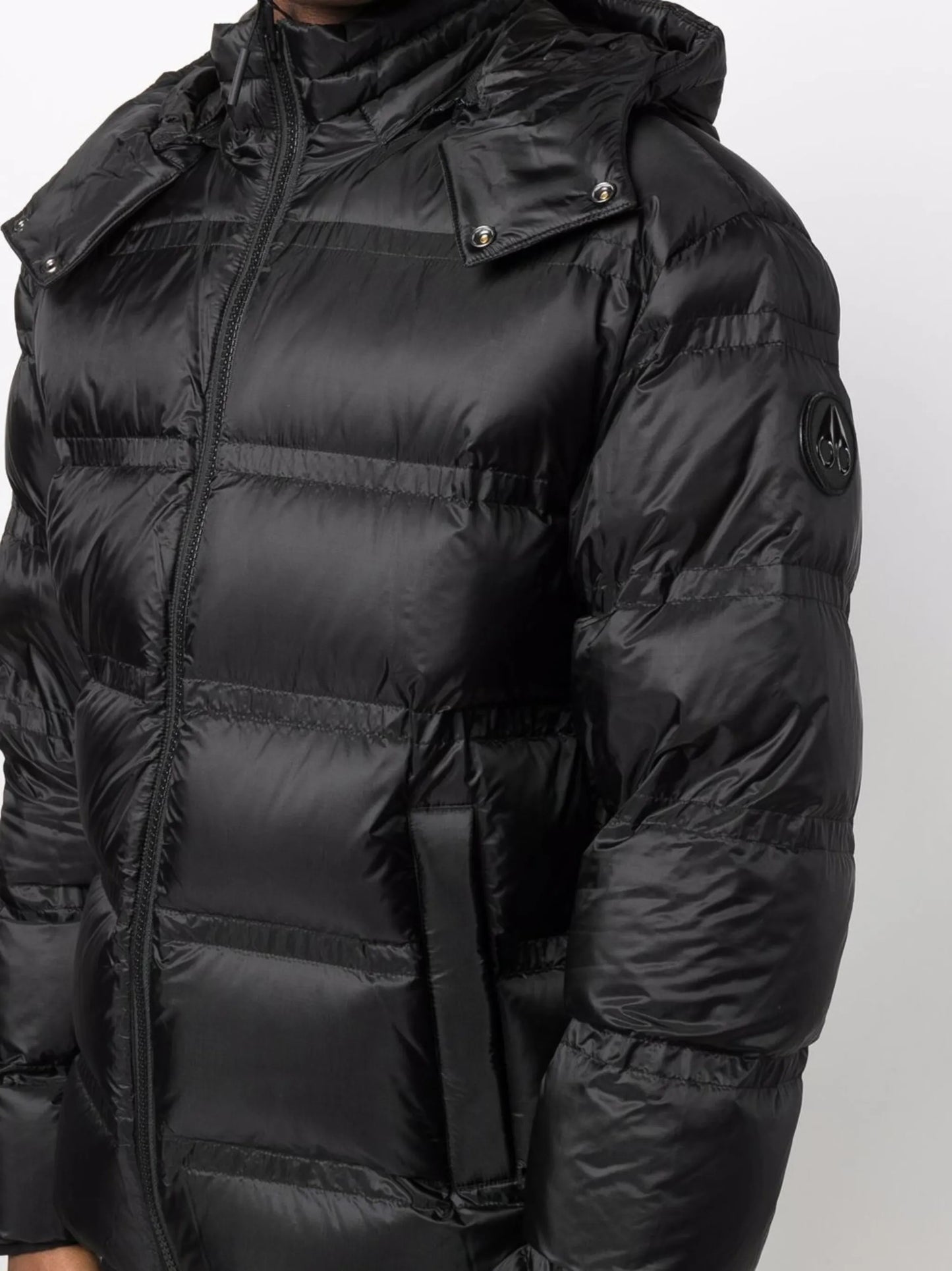logo-patch feather-down puffer jacket