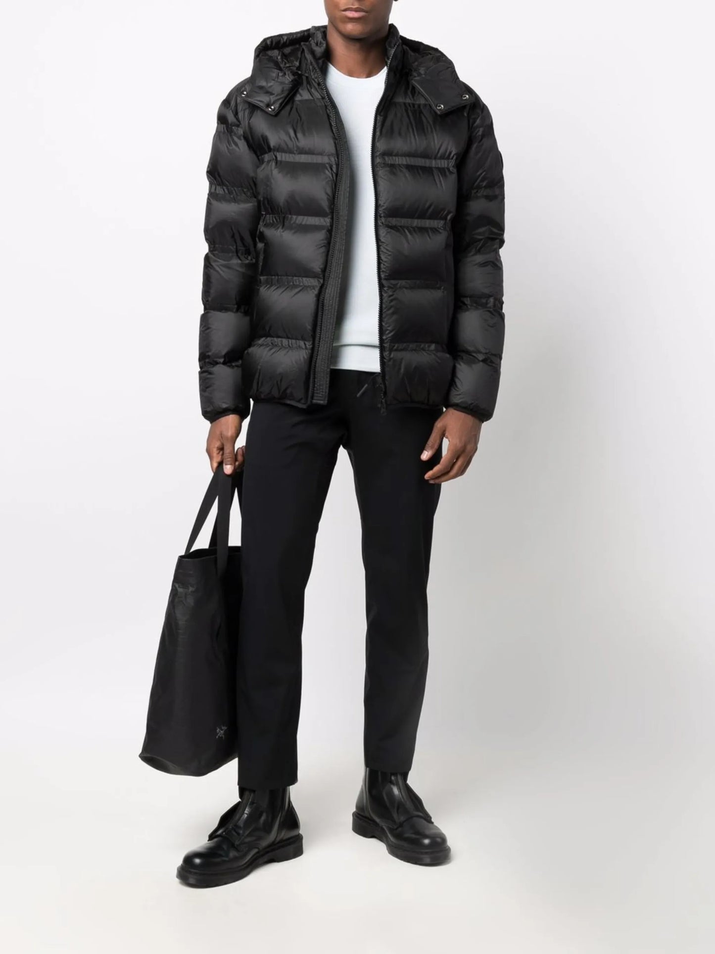 logo-patch feather-down puffer jacket