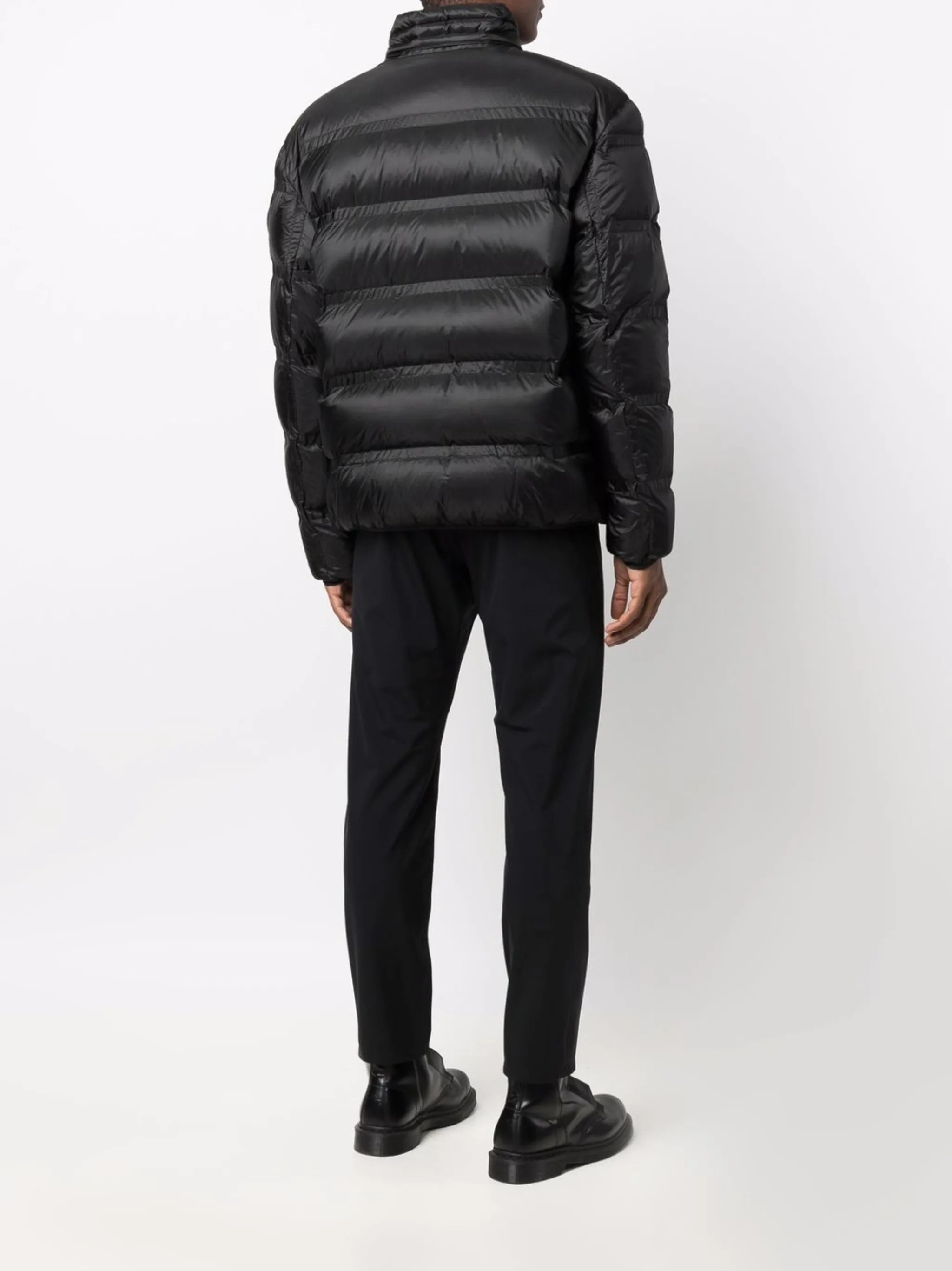 logo-patch feather-down puffer jacket
