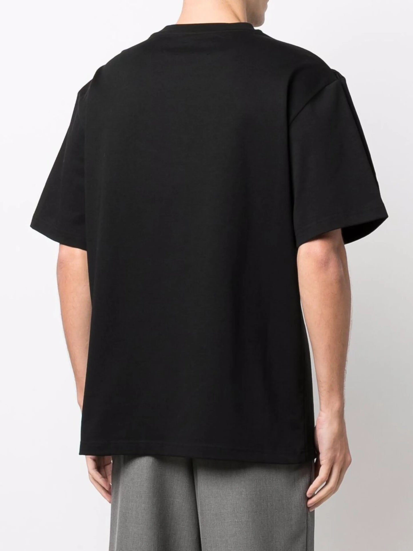 layered asymmetric cotton T-shirt
