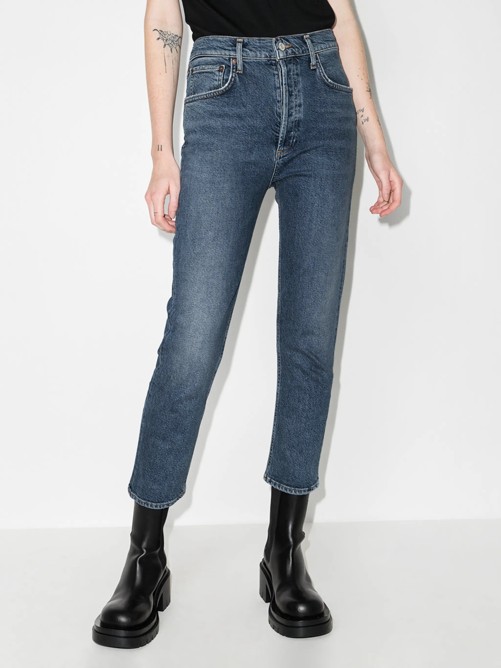 Riley cropped straight-leg jeans