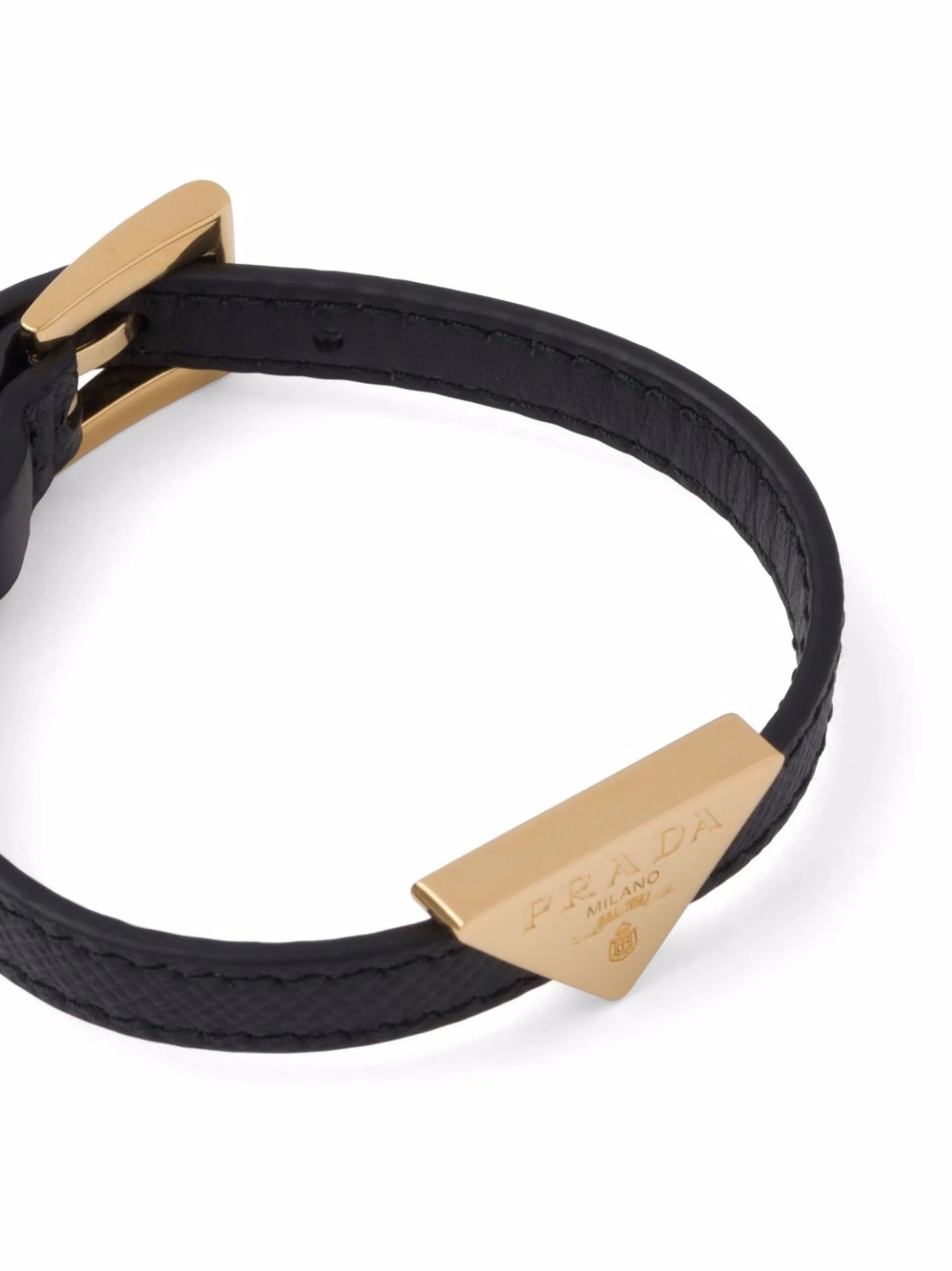 triangle-logo leather bracelet