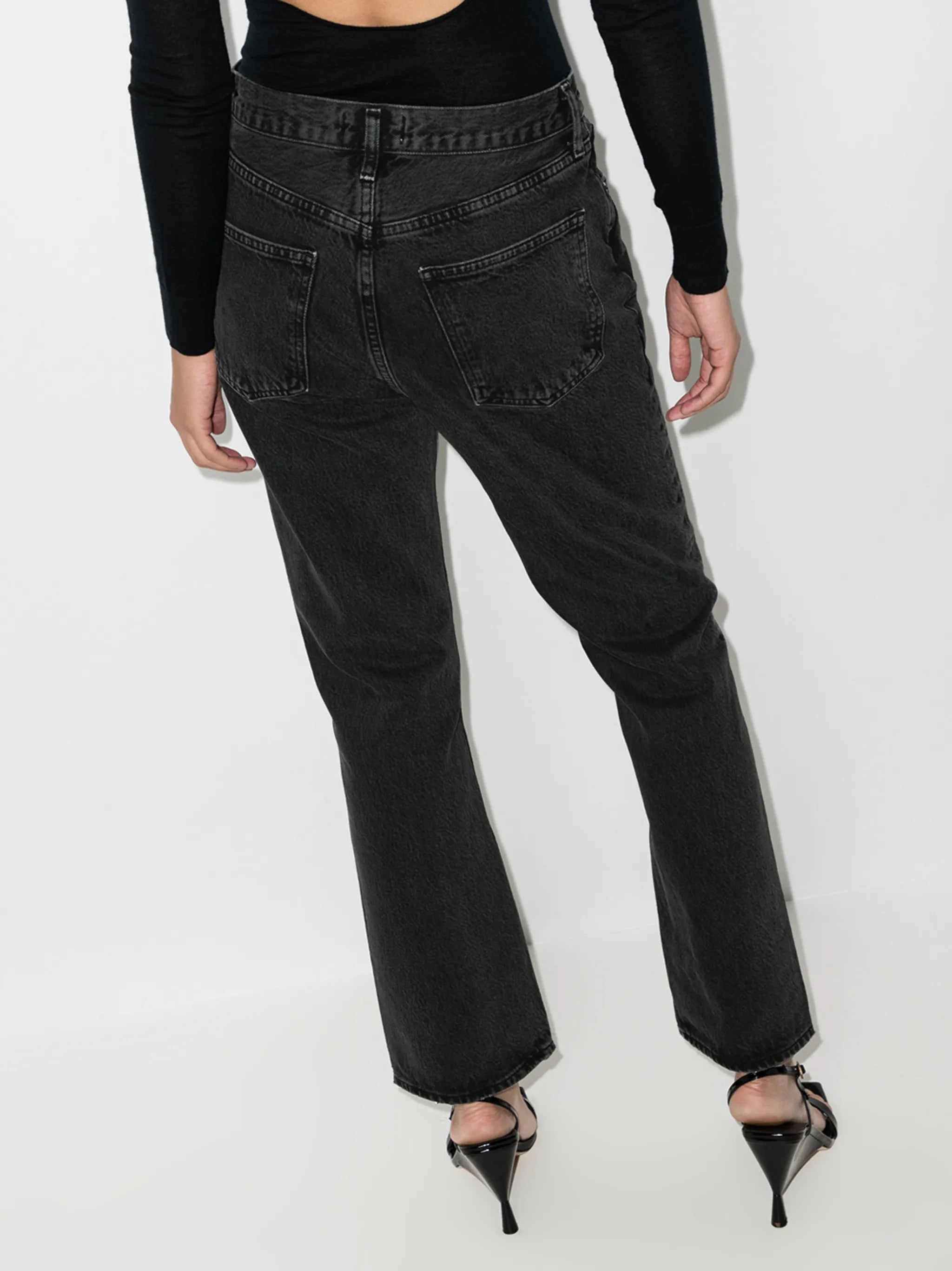 mid-rise bootcut jeans