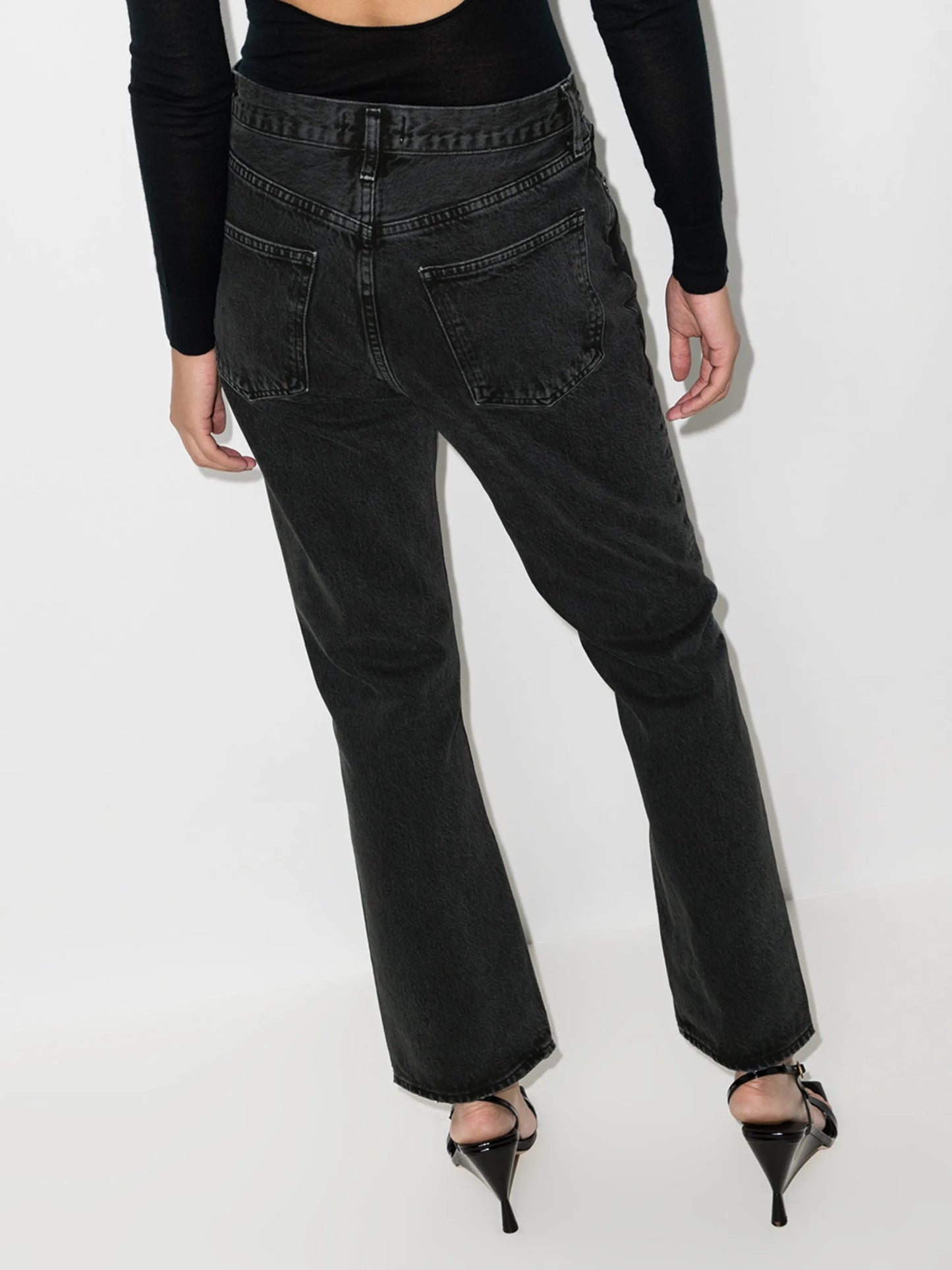 mid-rise bootcut jeans