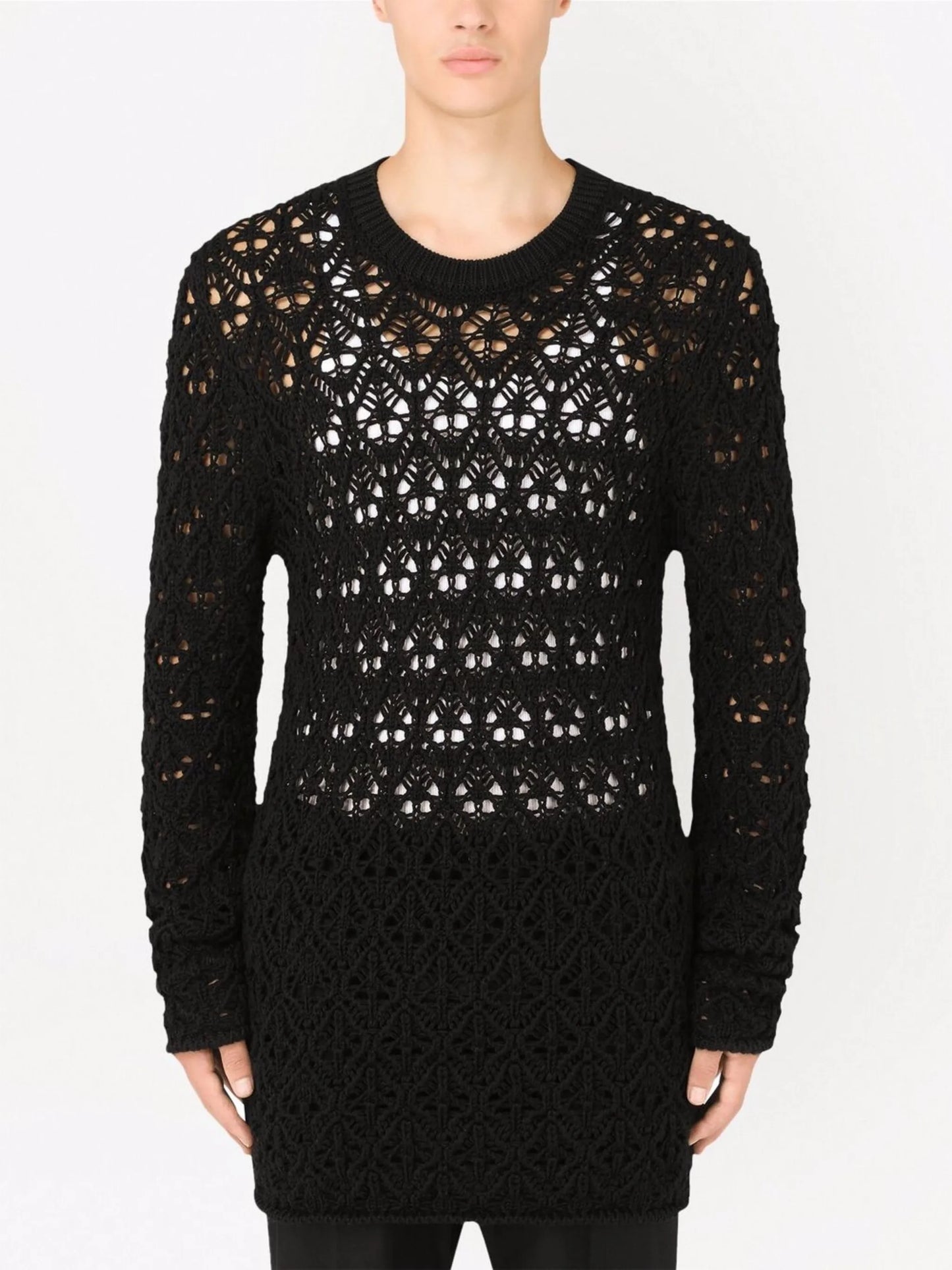 longline open knit wool jumper