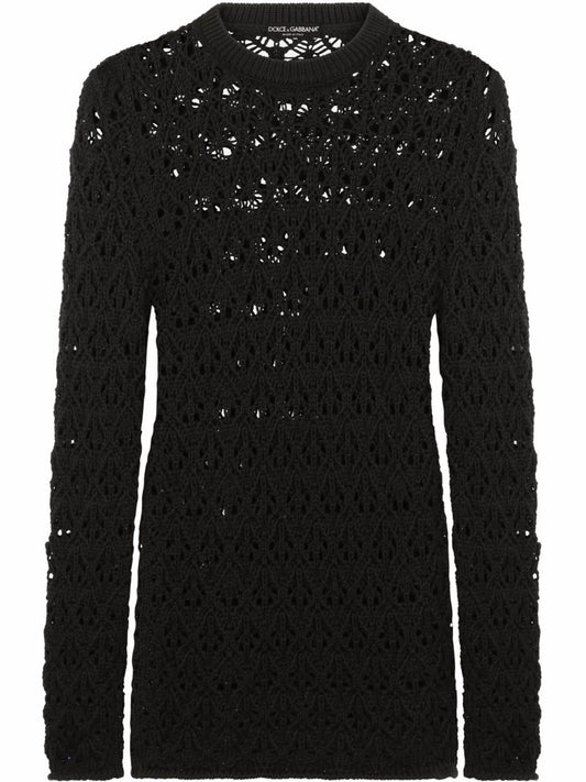 longline open knit wool jumper