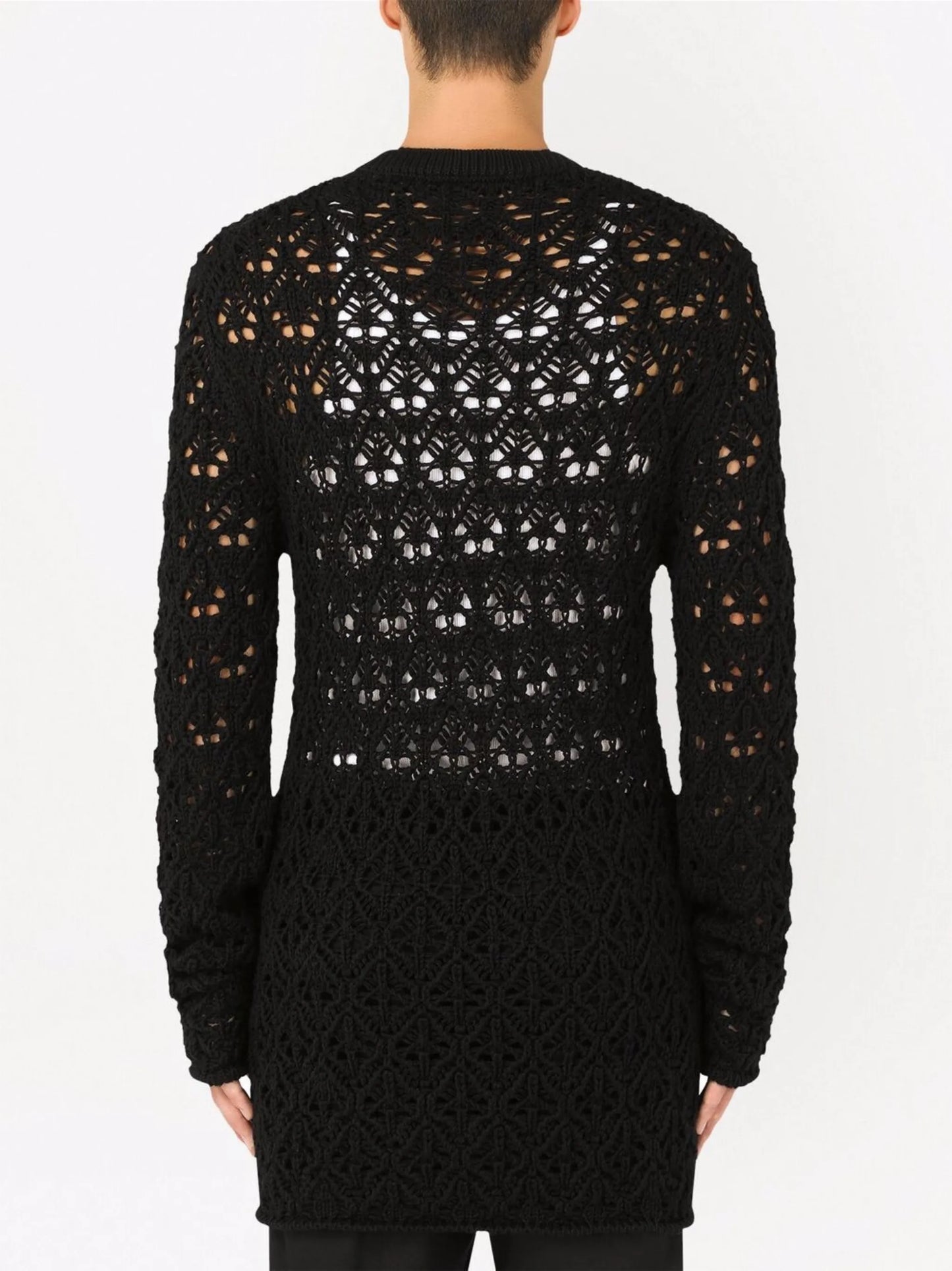 longline open knit wool jumper