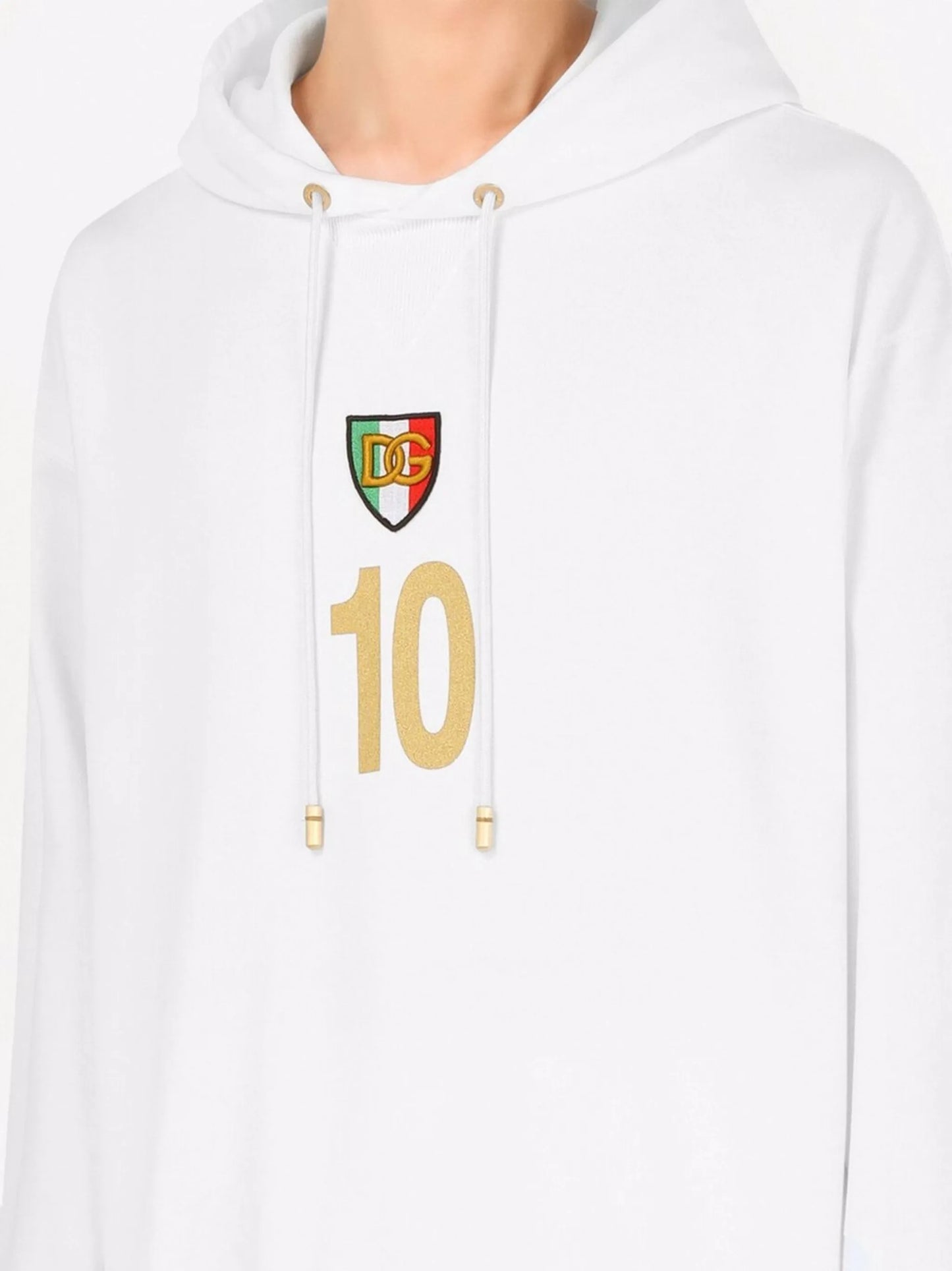 logo-patch striped-trim hoodie