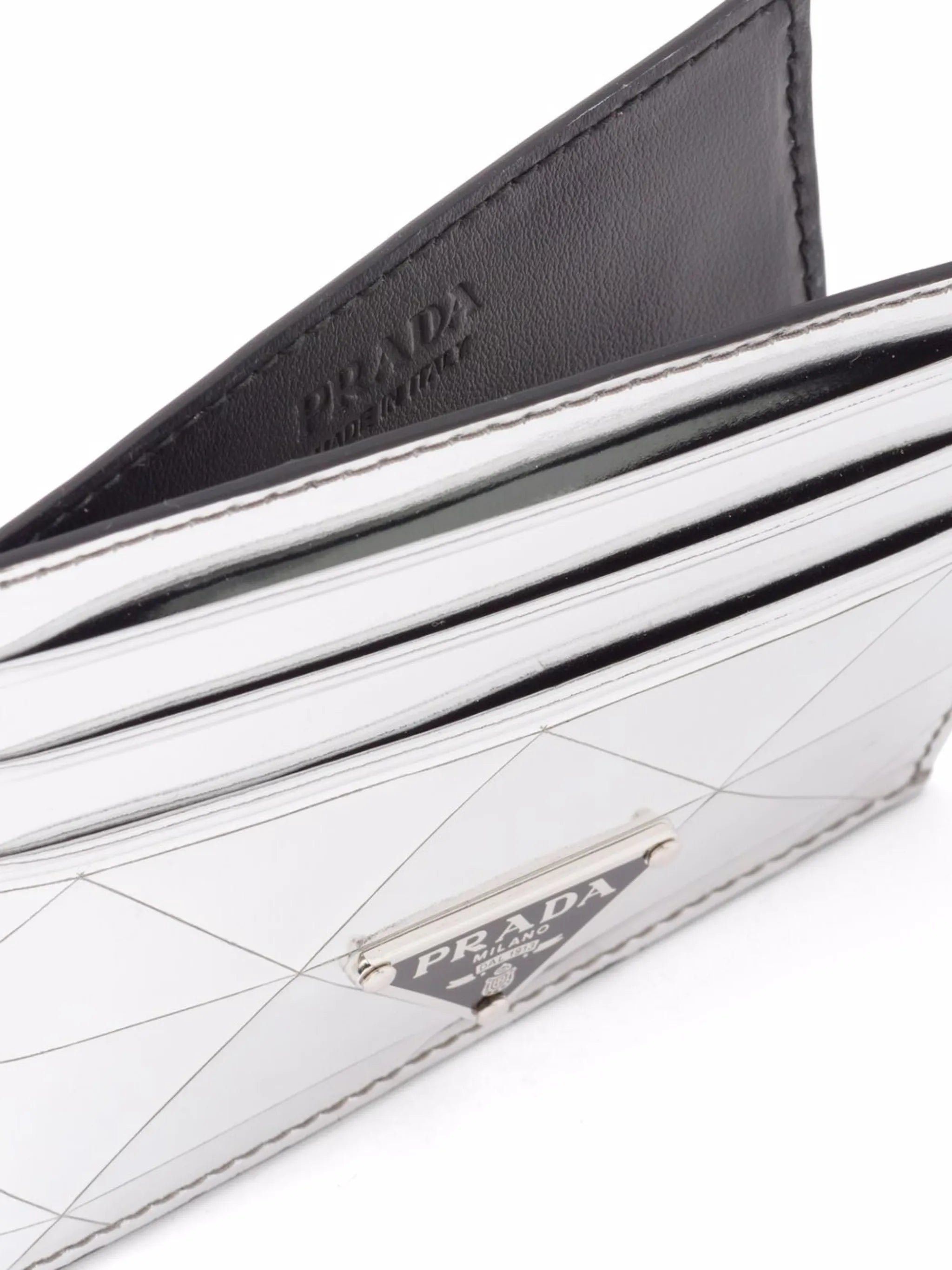 metallic leather cardholder