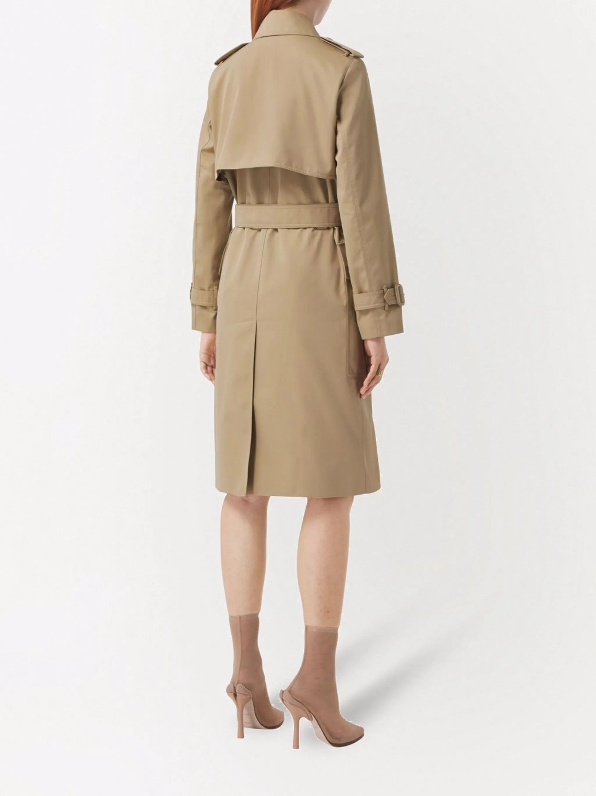 Check Lapel trench coat