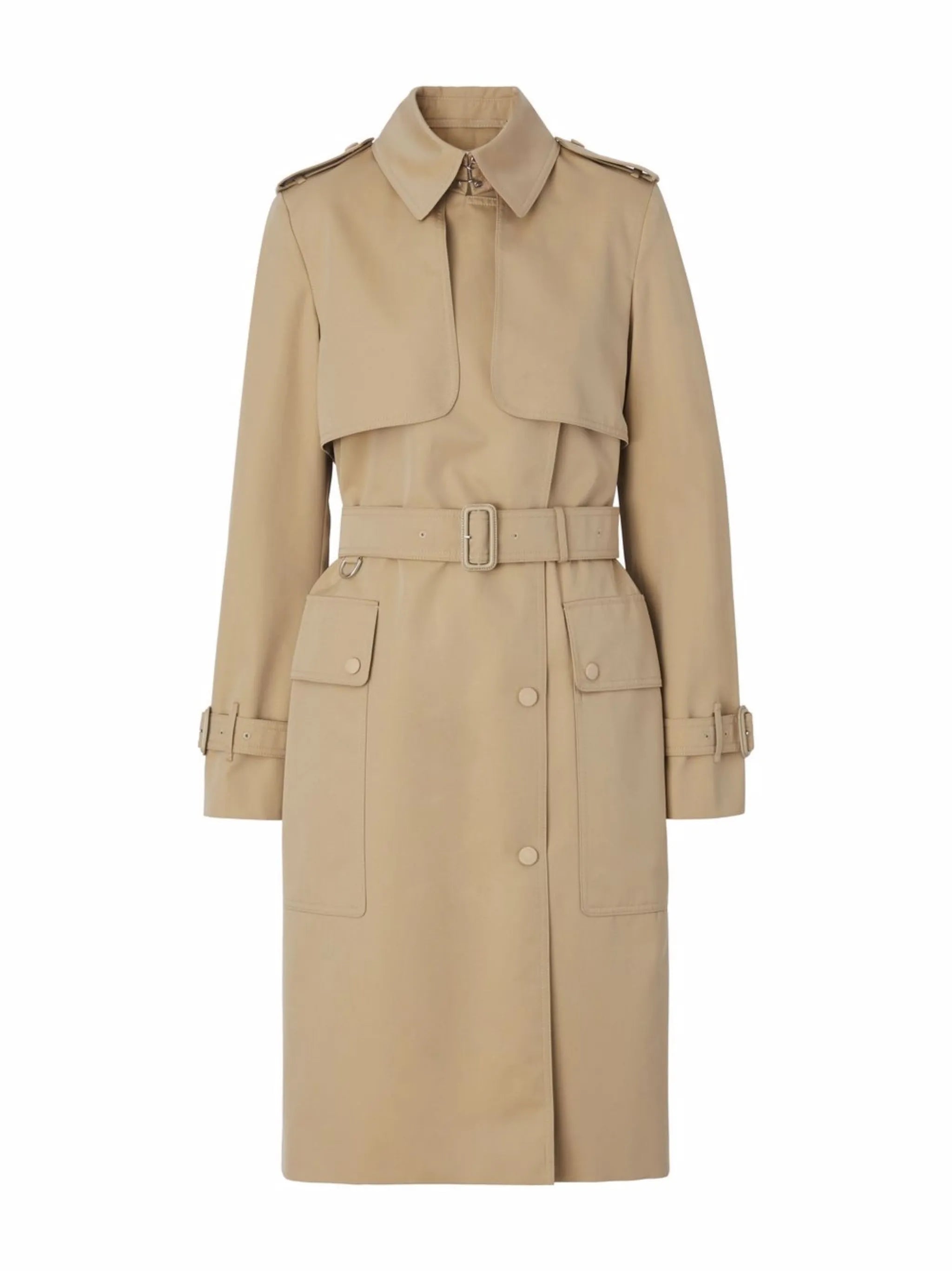 Check Lapel trench coat