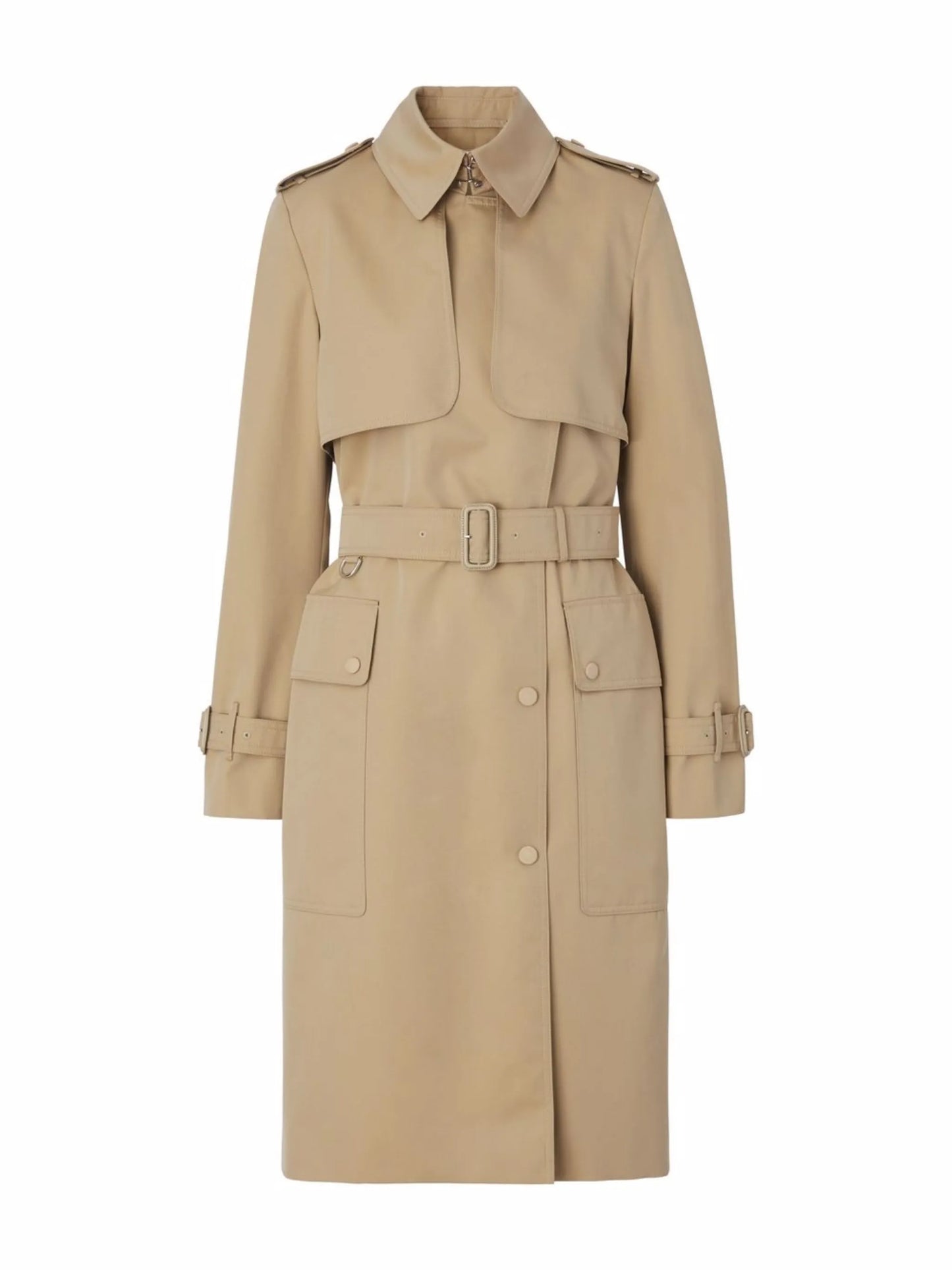 Check Lapel trench coat