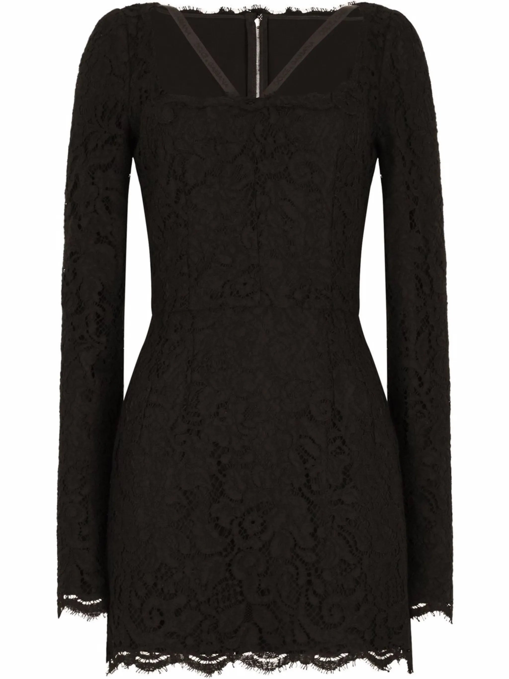long-sleeve lace minidress