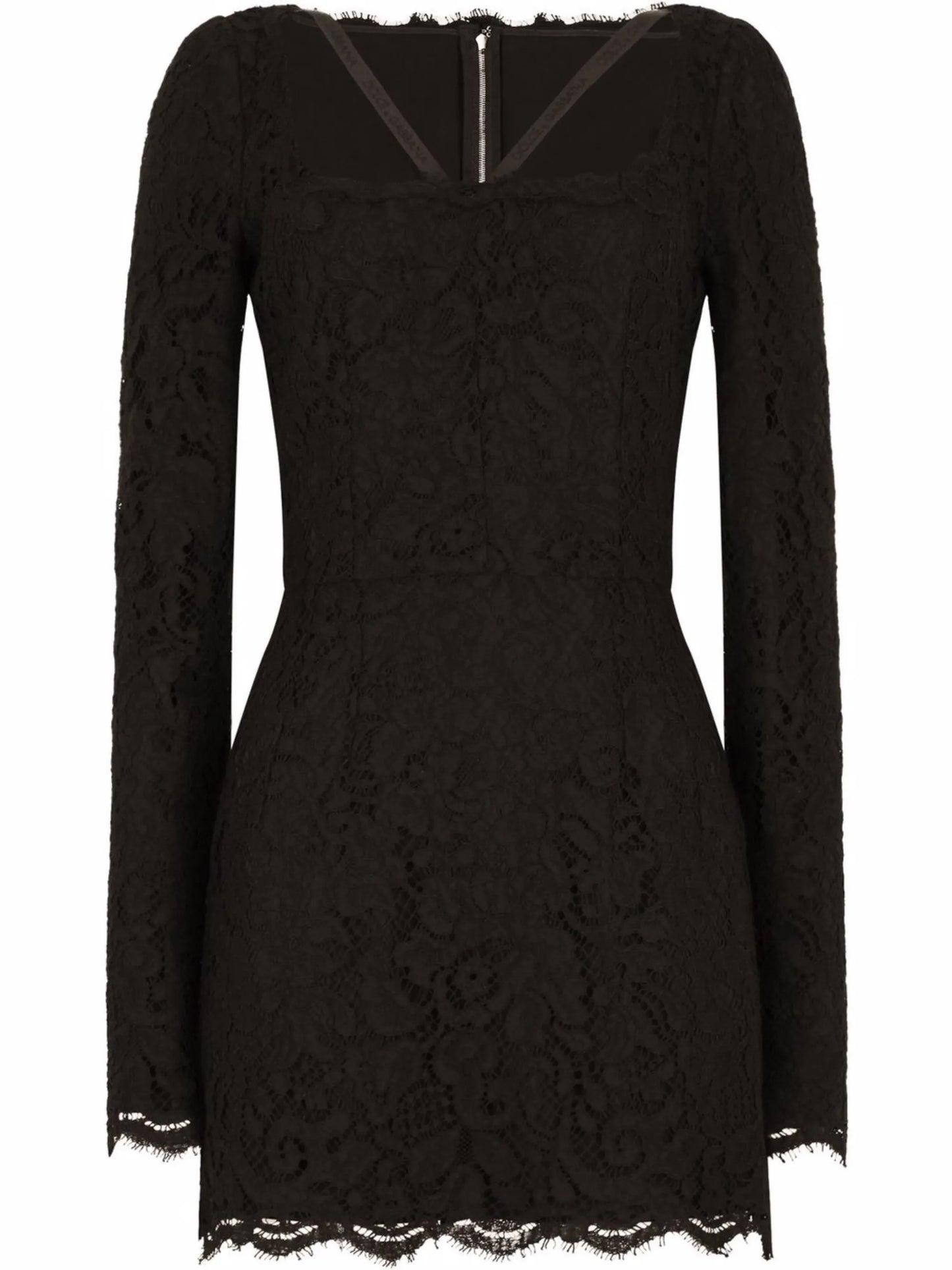 long-sleeve lace minidress