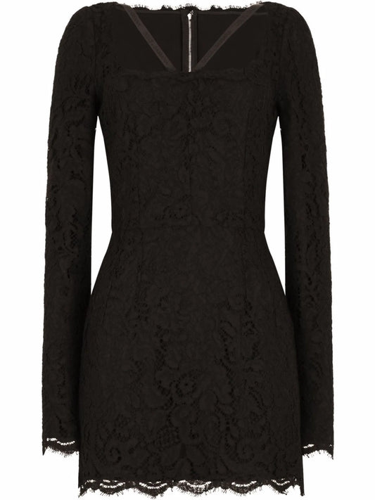 long-sleeve lace minidress
