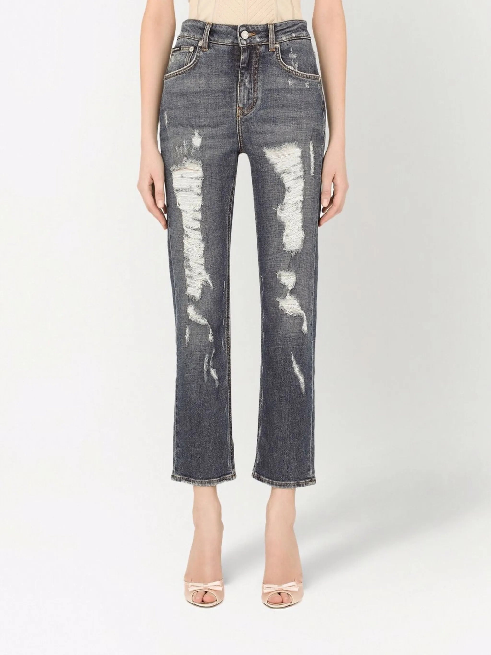 distressed boyfriend jeans