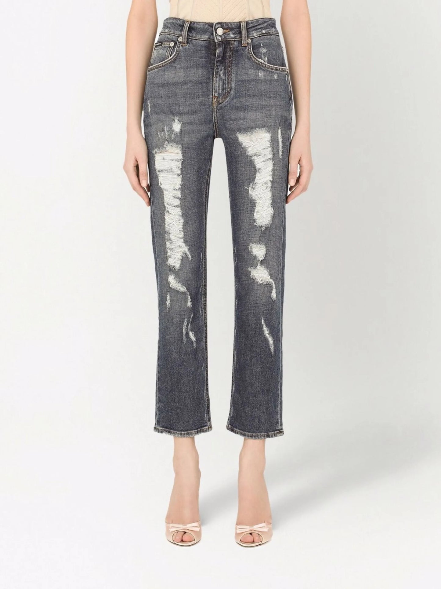 distressed boyfriend jeans