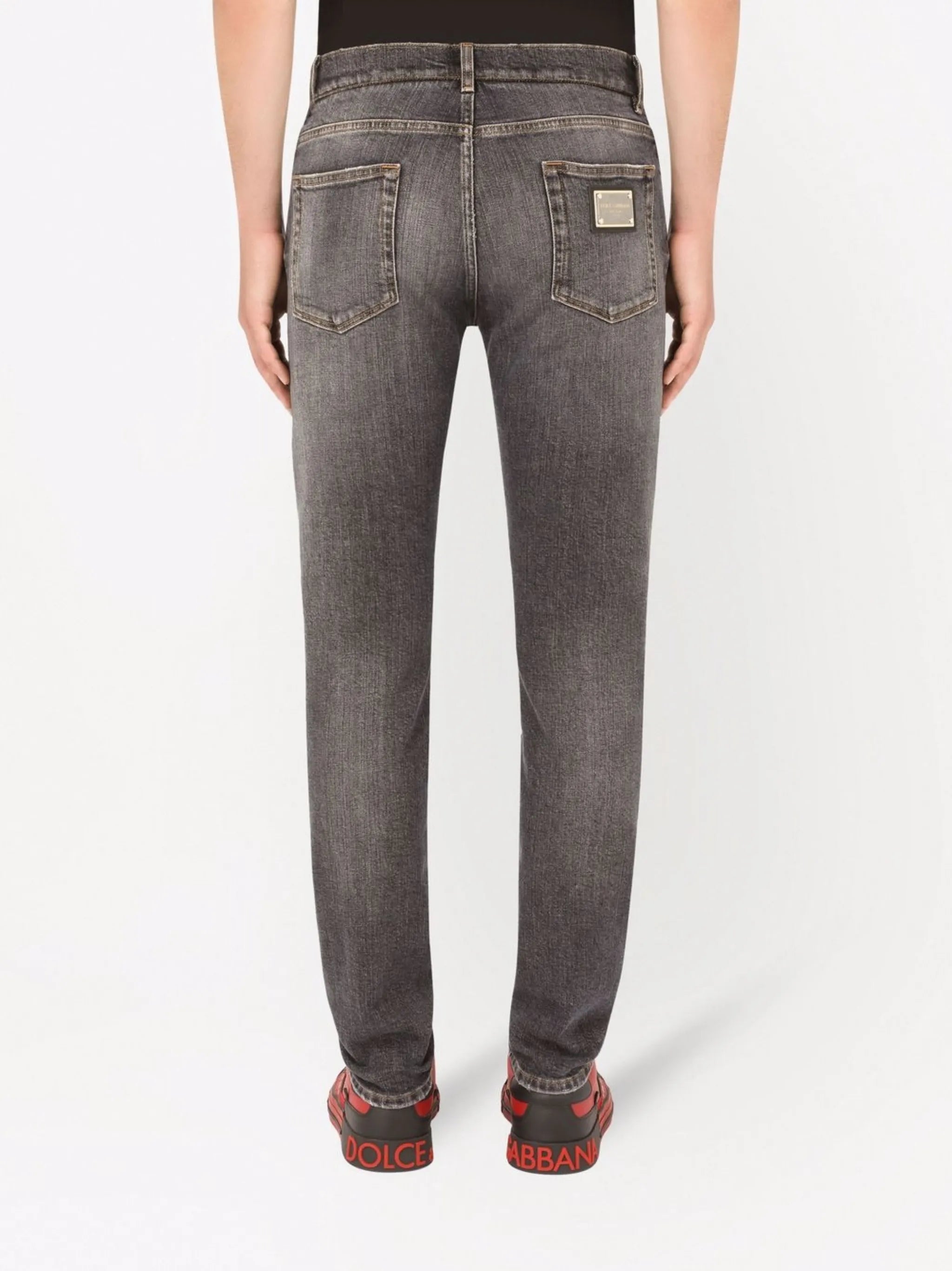 low-rise slim-cut jeans